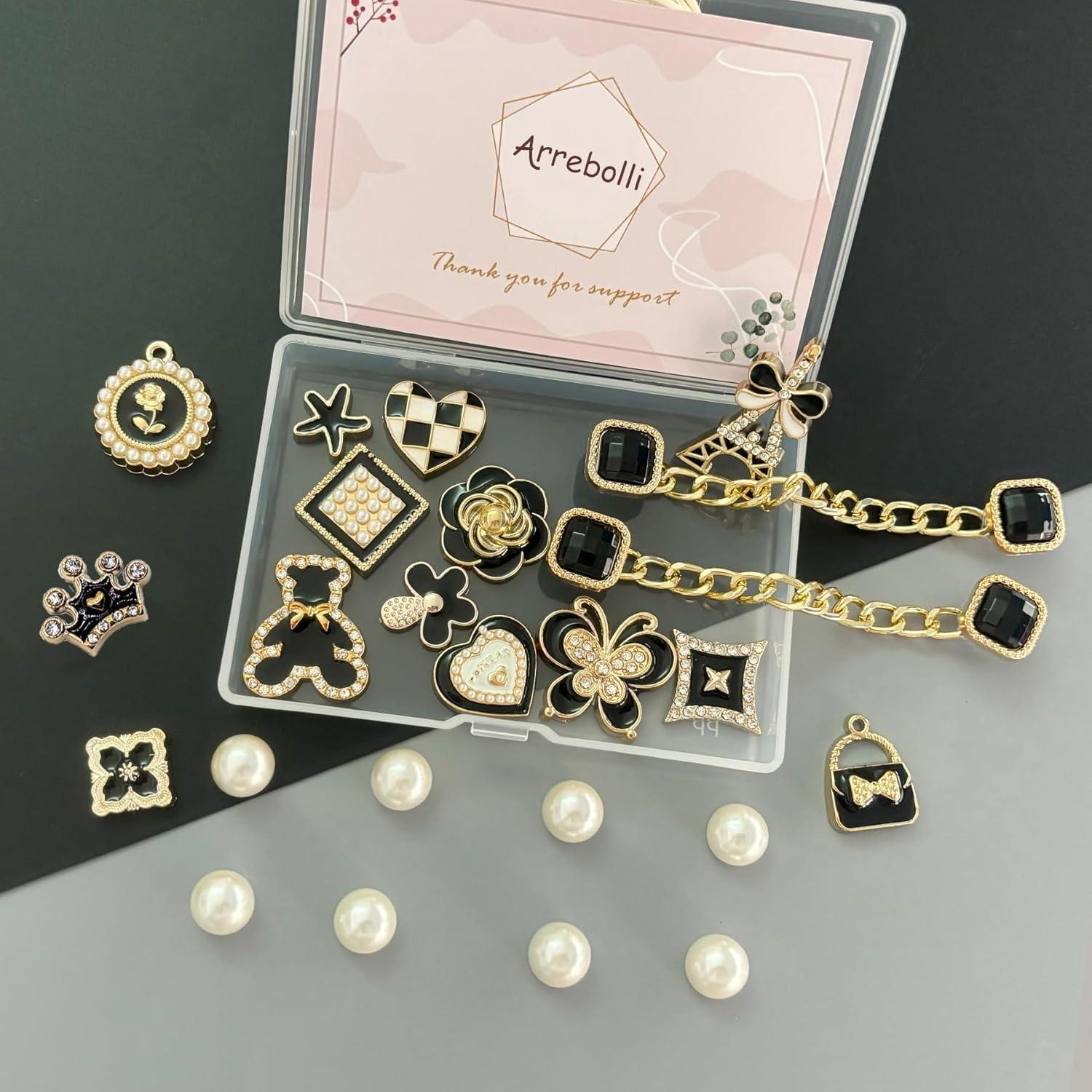 Juego de Encantos para Zapatos Brillantes Mujeres - 24 Accesorios