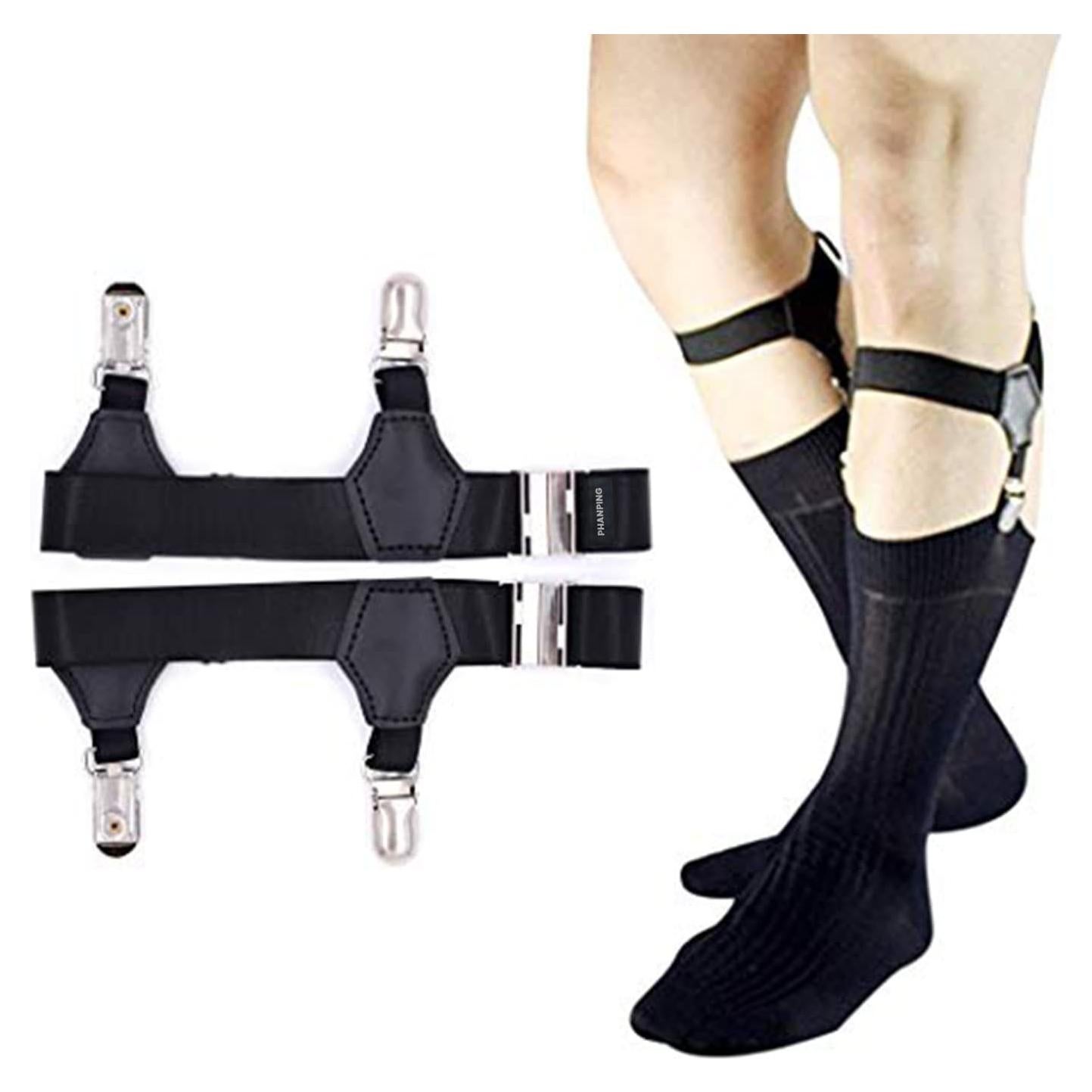 Cinturones para Calcetines Ajustables 2-Pack Clips Metal