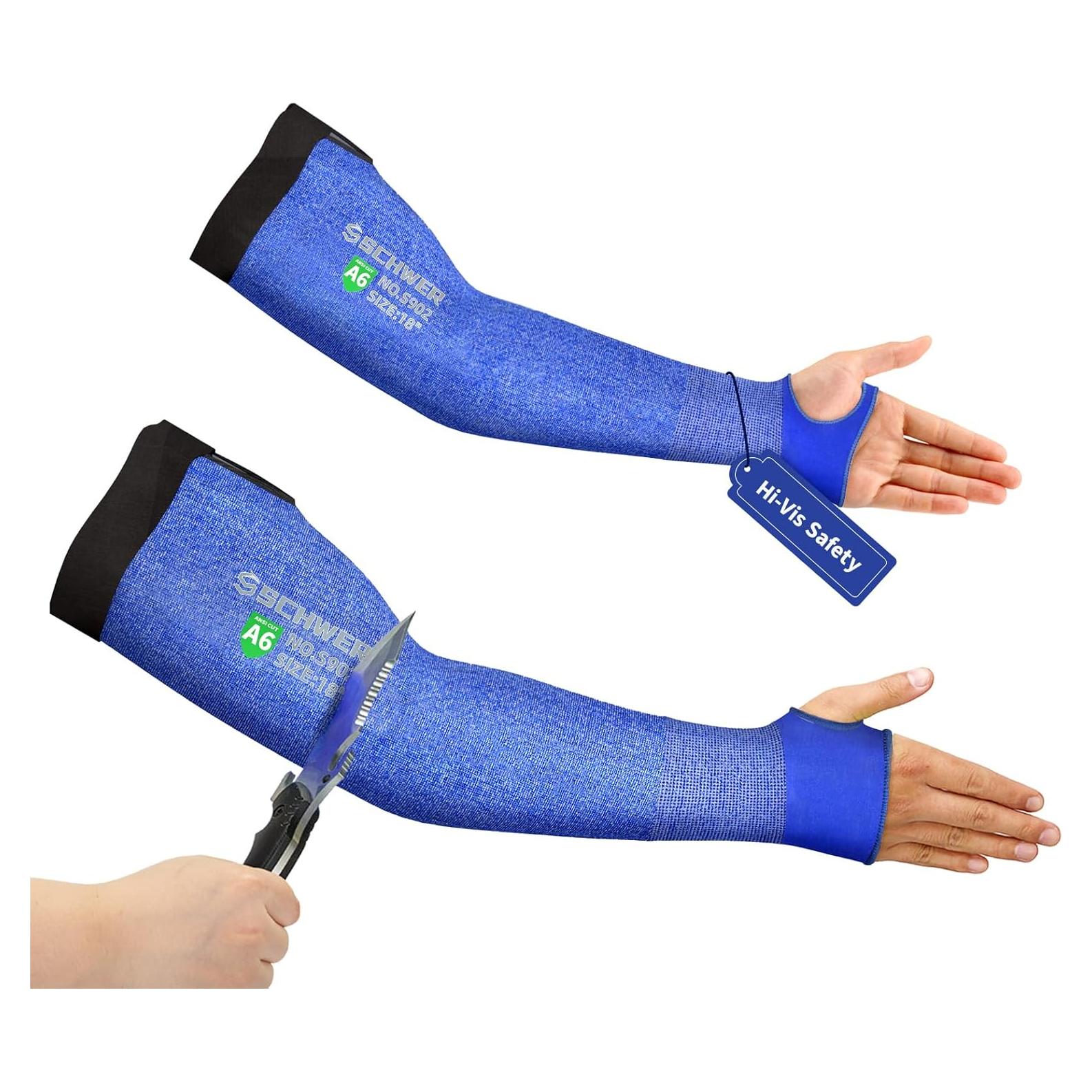 Mangas Resistentes al Corte Schwer AIR-SKIN A6 UV UPF50+ Azul