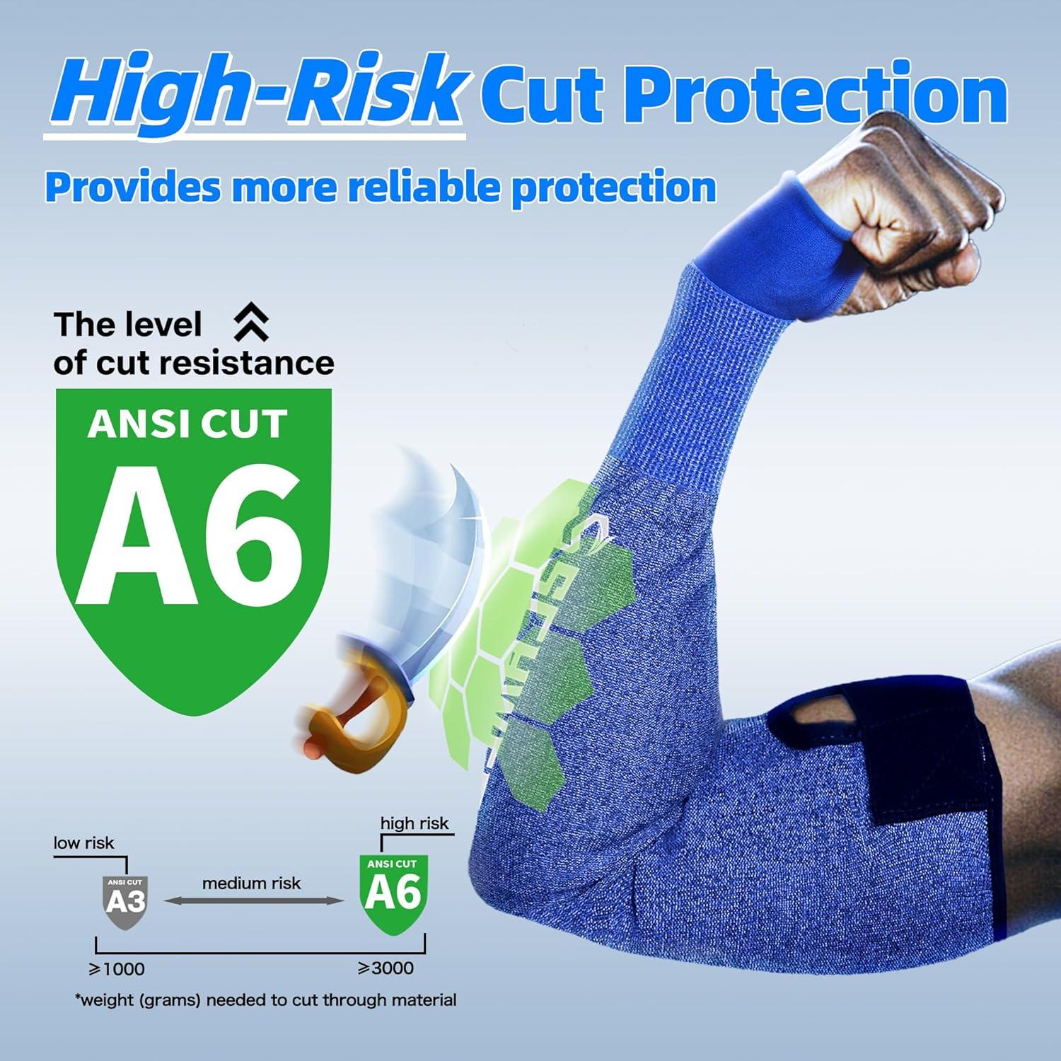 Mangas Resistentes al Corte Schwer AIR-SKIN A6 UV UPF50+ Azul