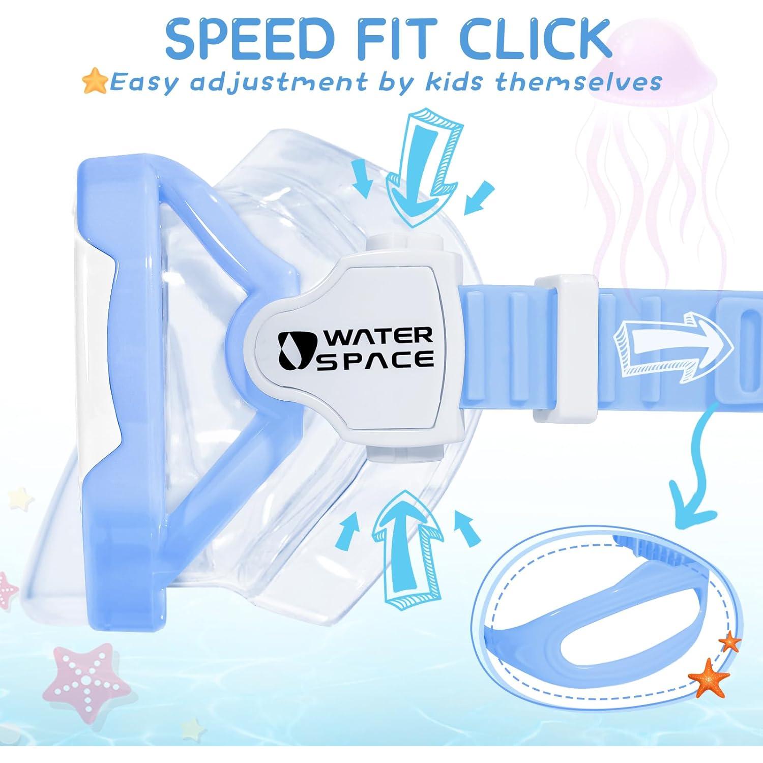 Gafas de Natación para Niños Waterspace Azul 3-15 Años