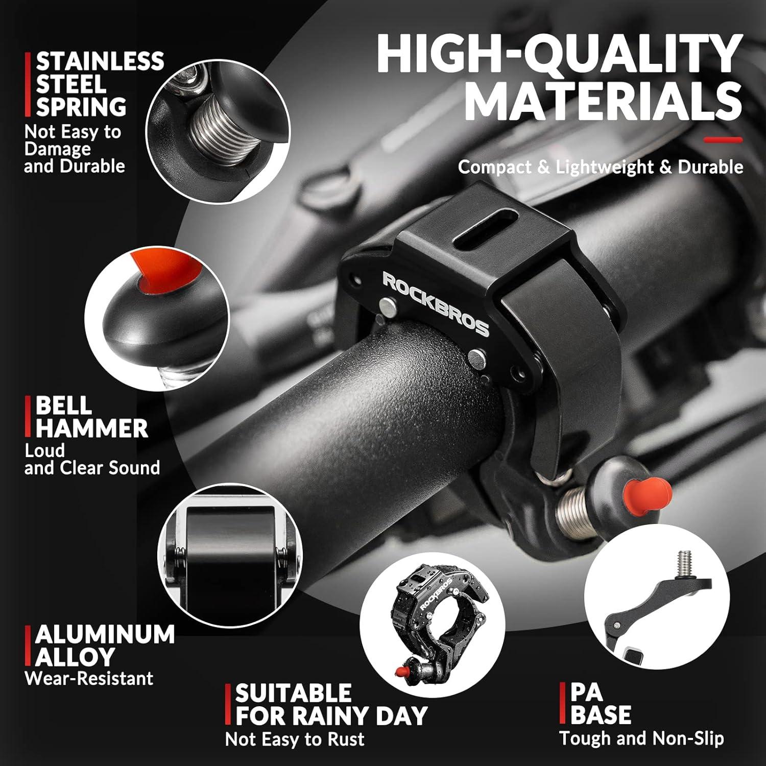 Campana de Bicicleta ROCKBROS Oculta 100dB Manillar 22.2mm