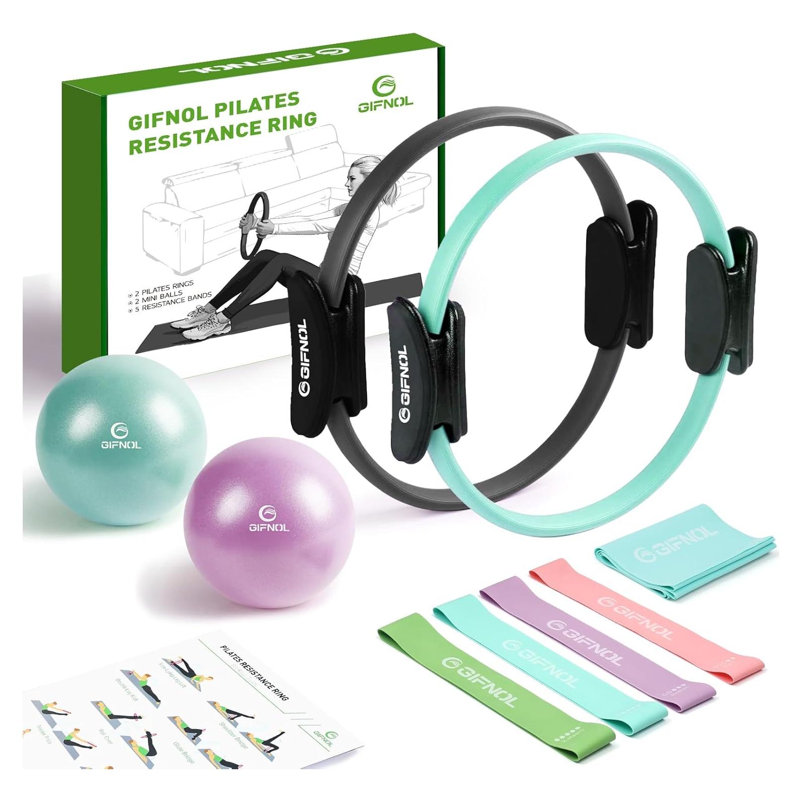 Juego de Anillos de Pilates GIFNOL con Pelotas y Bandas