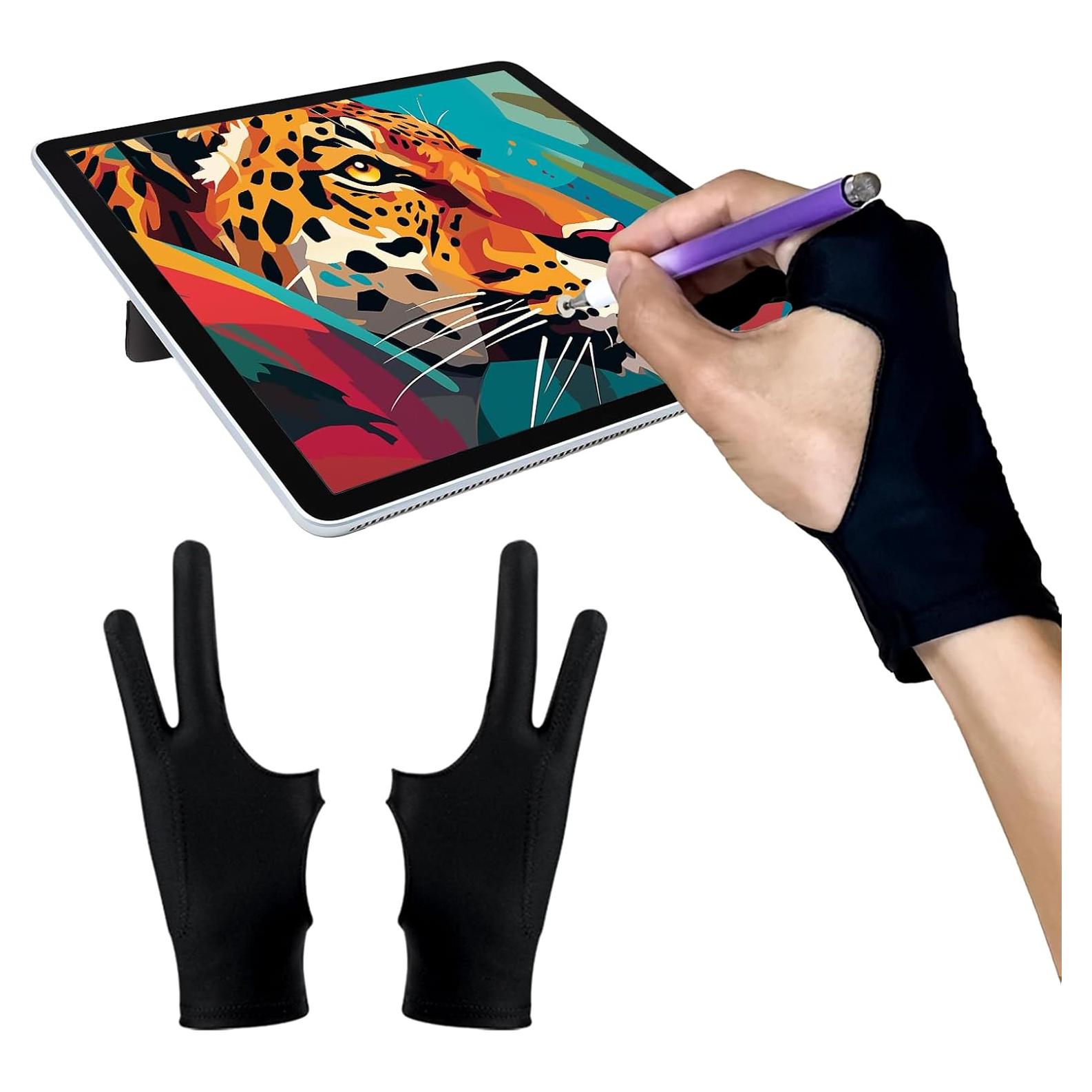 Guantes de Dibujo Digital AmberVec - 2 Paquetes, Tamaño L