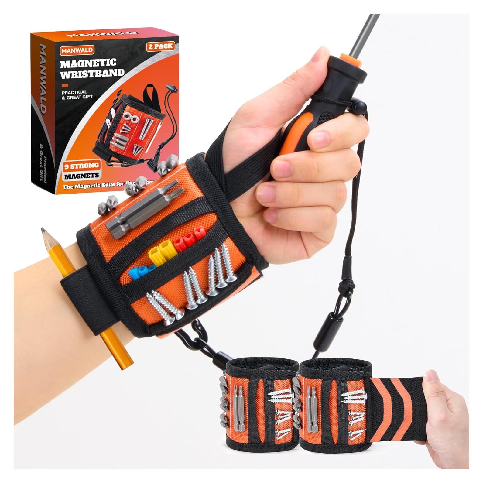 Pulsera Magnética MANWALD Naranja 2pcs Soporte Imán Fuerte