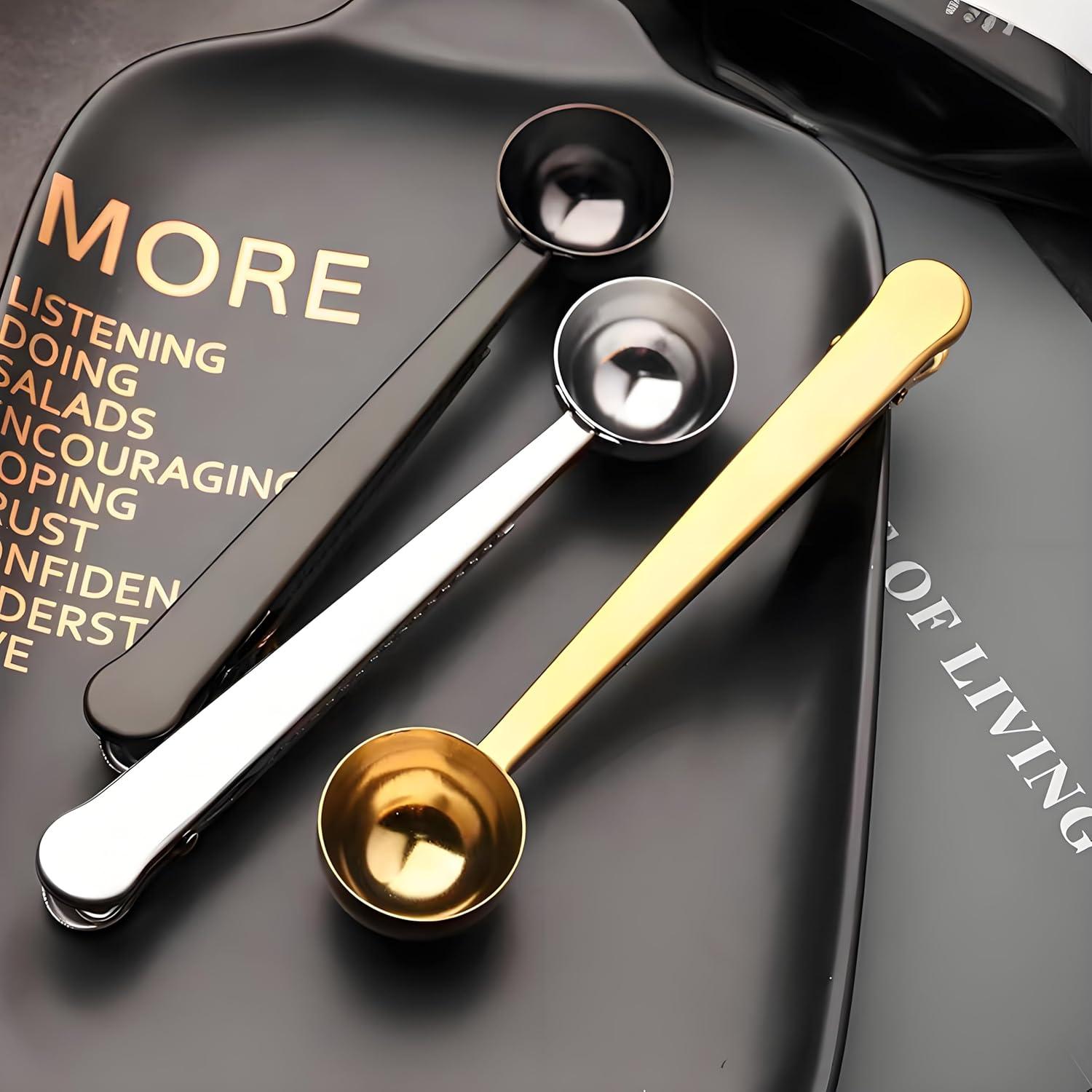 Cucharas Medidoras de Acero Inoxidable GTIEDIK 2 en 1 con Clip