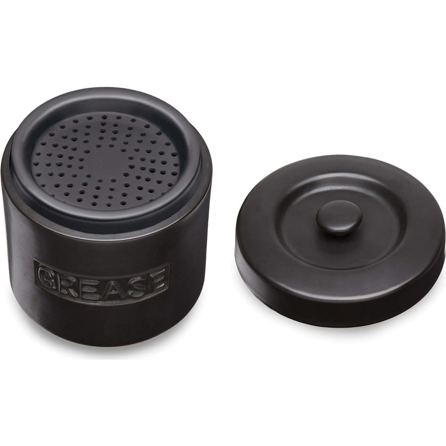 Contenedor de Grasa de Tocino Fox Run 12.7 x 14 cm Porcelana Negra