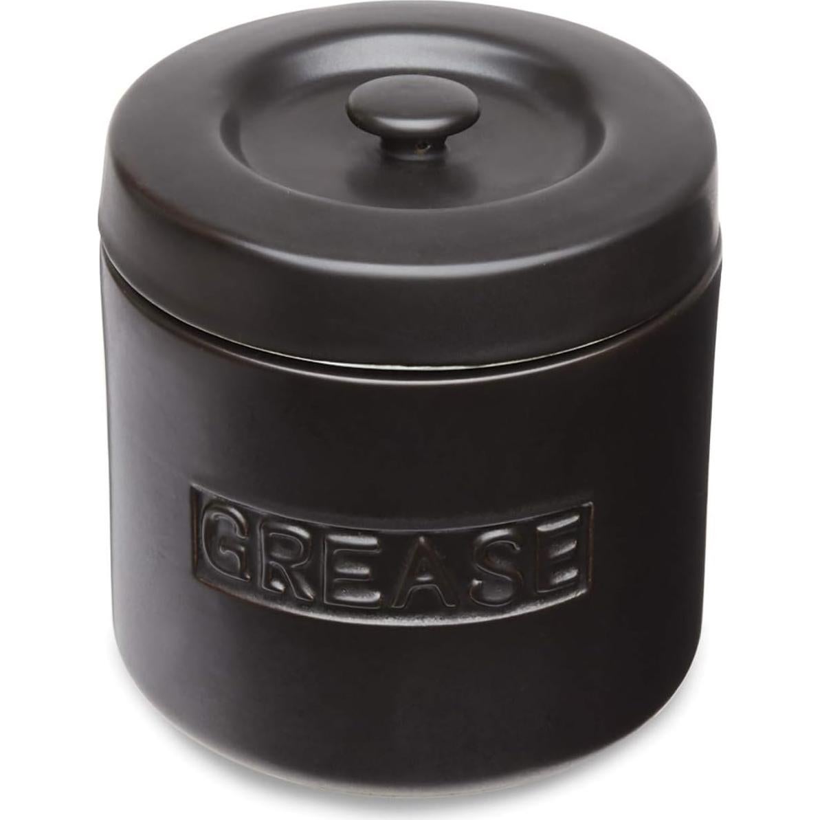 Contenedor de Grasa de Tocino Fox Run 12.7 x 14 cm Porcelana Negra