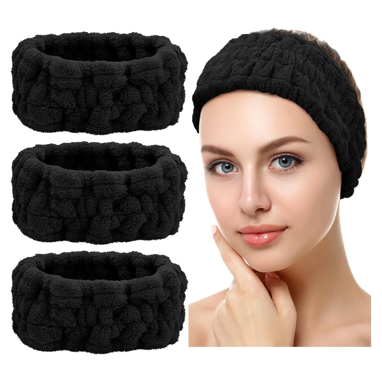 Banda de Cabeza Spa Chuangdi 3 Piezas Microfibra Negra