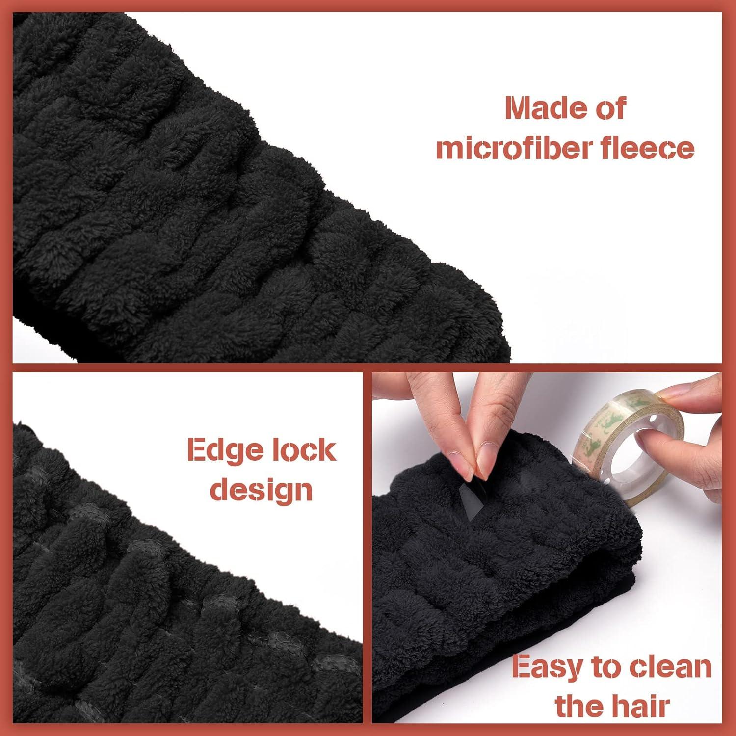 Banda de Cabeza Spa Chuangdi 3 Piezas Microfibra Negra