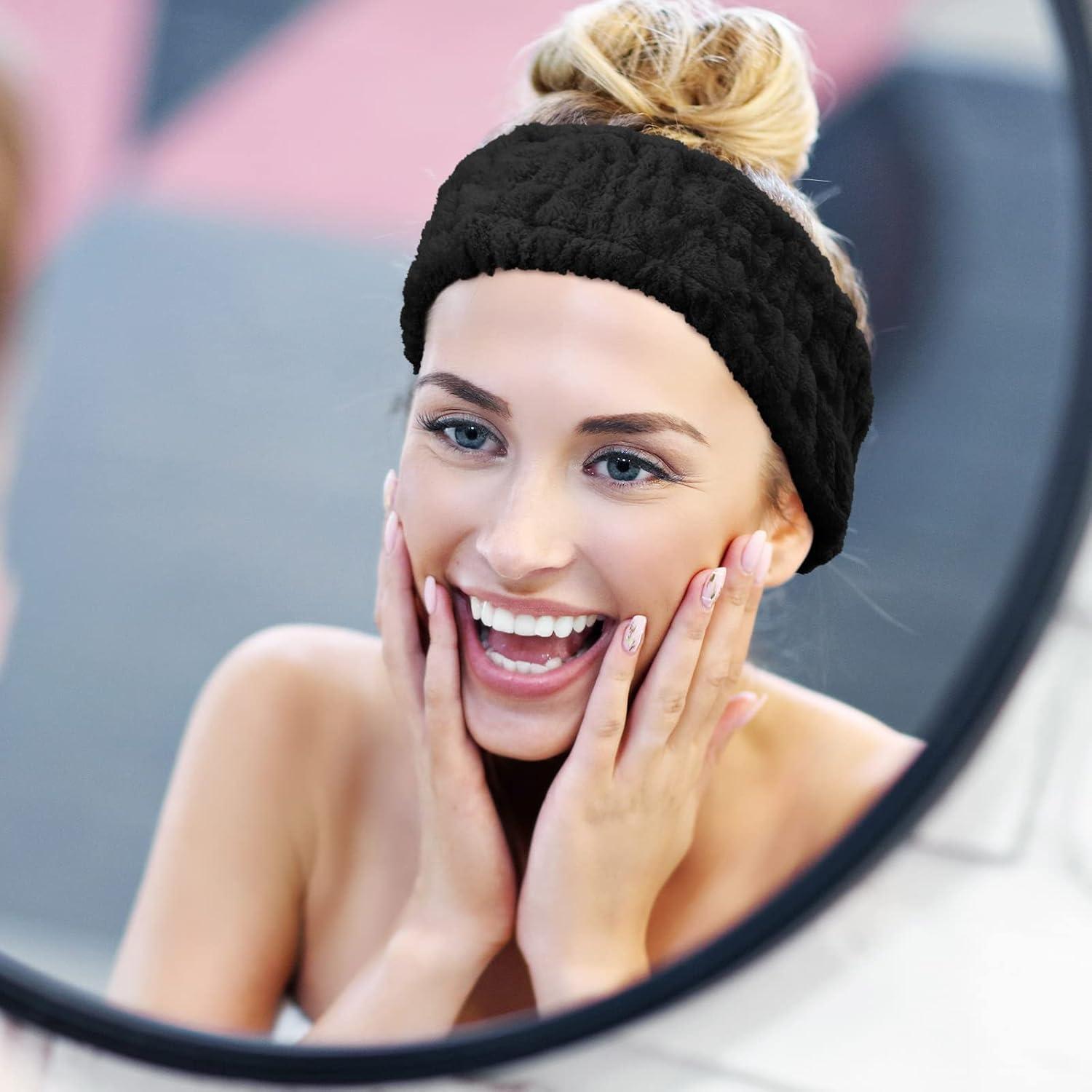 Banda de Cabeza Spa Chuangdi 3 Piezas Microfibra Negra