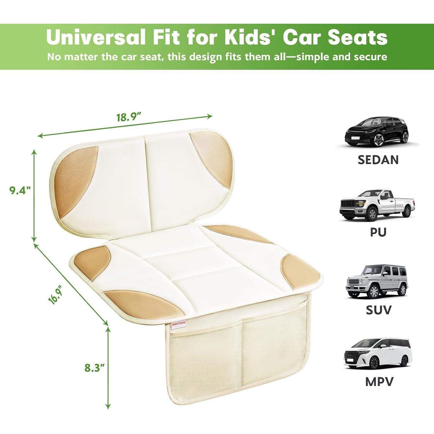 Protector de Asiento de Coche Siivton Antideslizante Beige