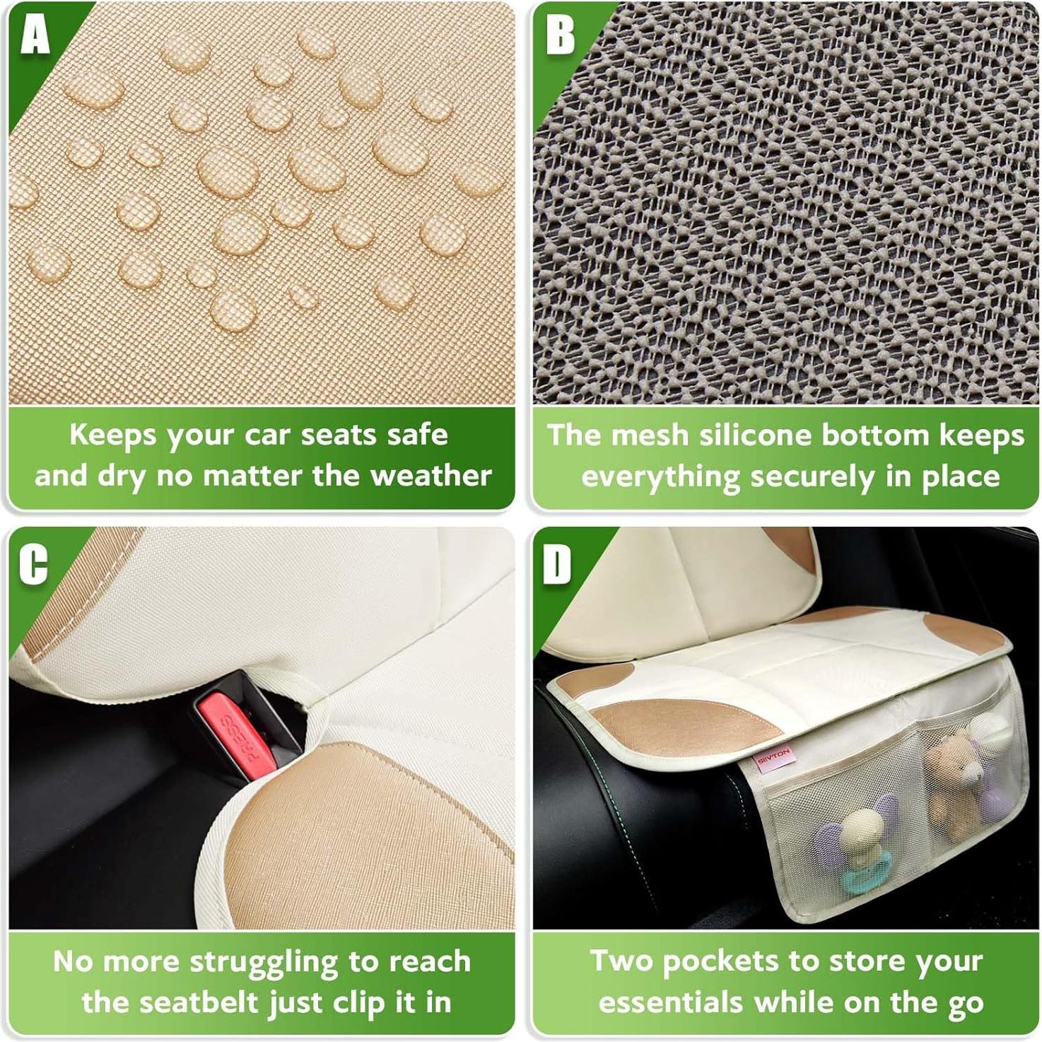 Protector de Asiento de Coche Siivton Antideslizante Beige