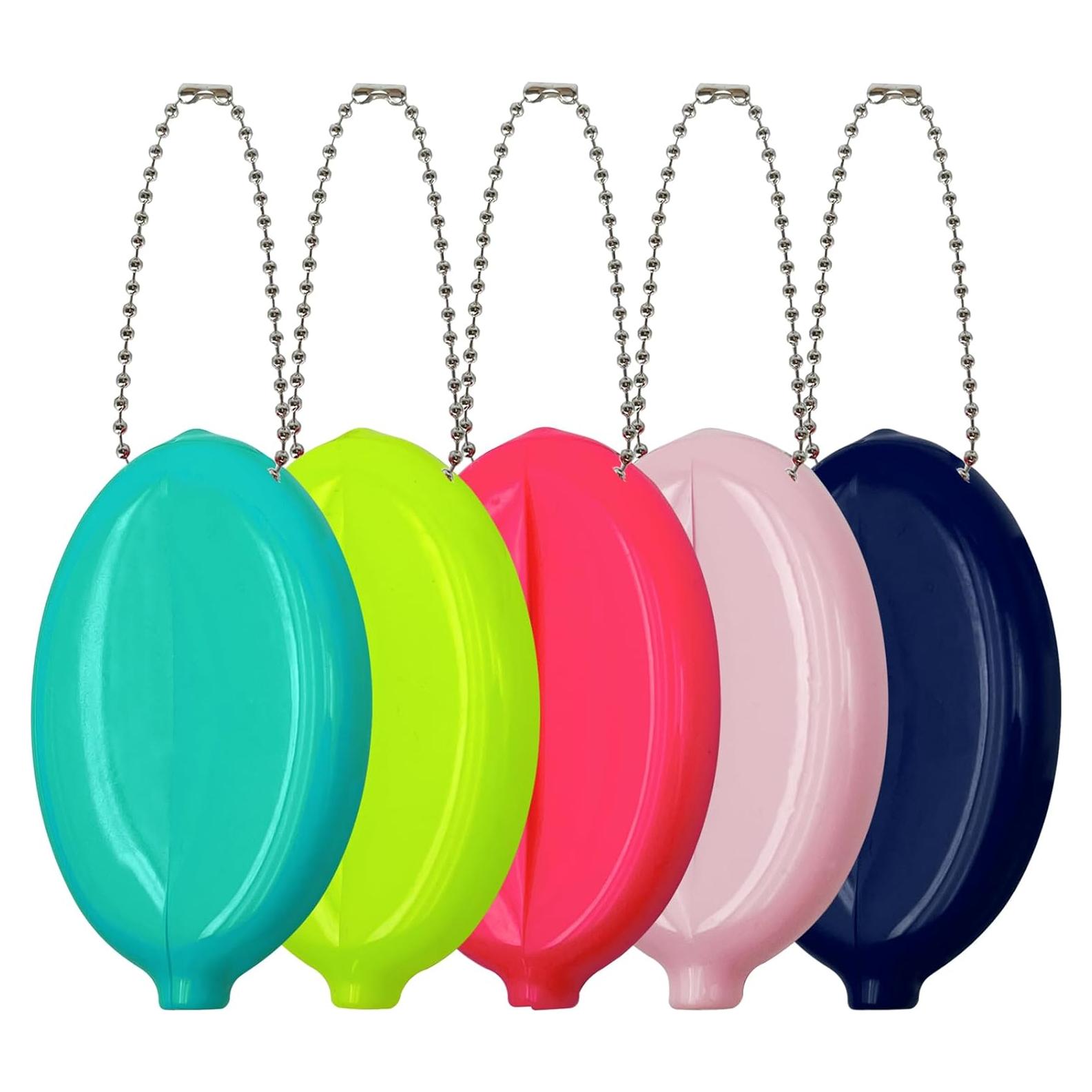 Monederos Ovalados de Goma DEEZOMO - 5 Piezas 5x7.6 cm