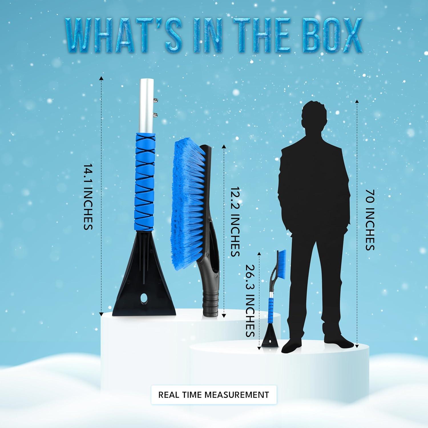 Raspador y Cepillo de Nieve EcoNour 27" Azul - 2 en 1