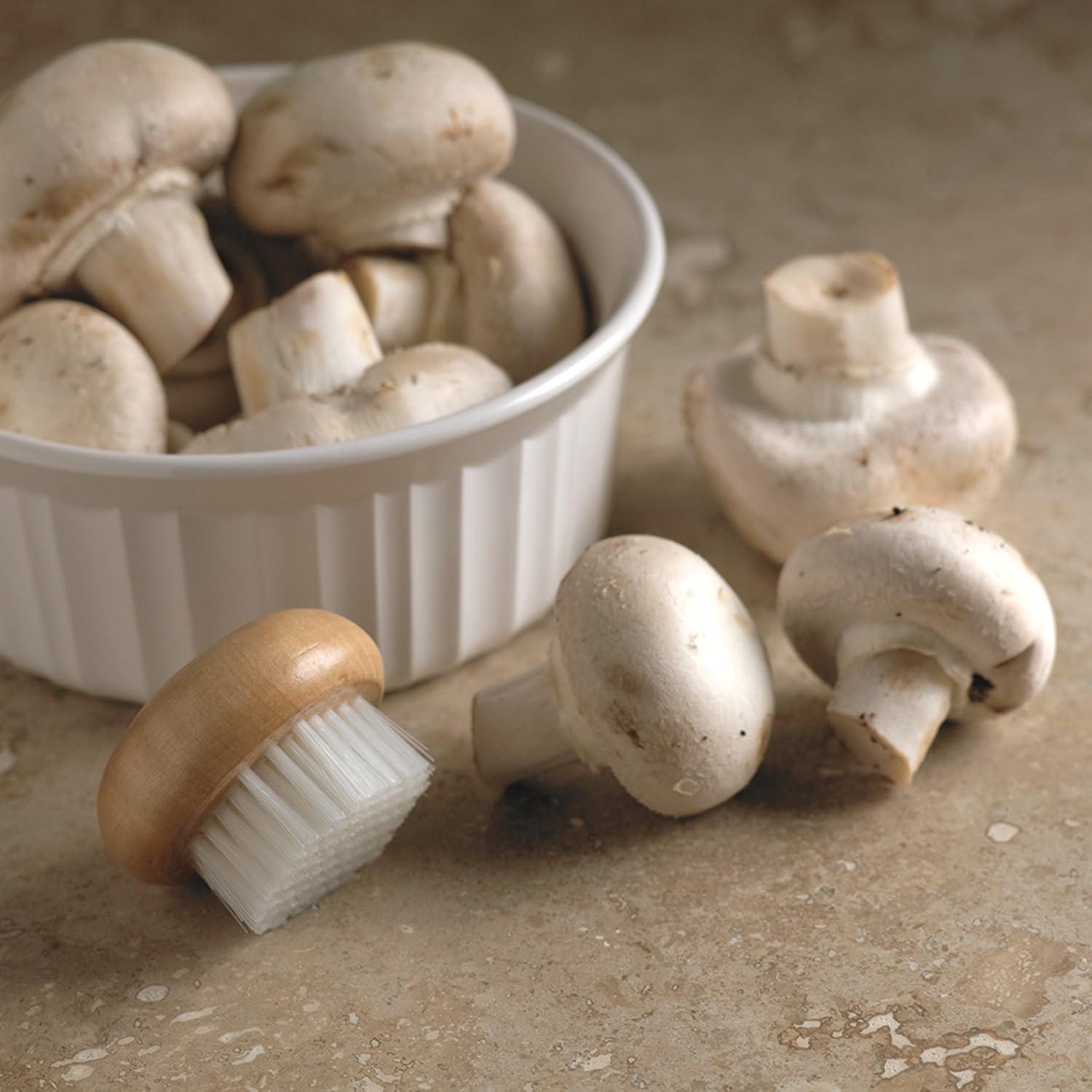 Cepillo para Champiñones de Madera Fox Run con Cerdas Suaves