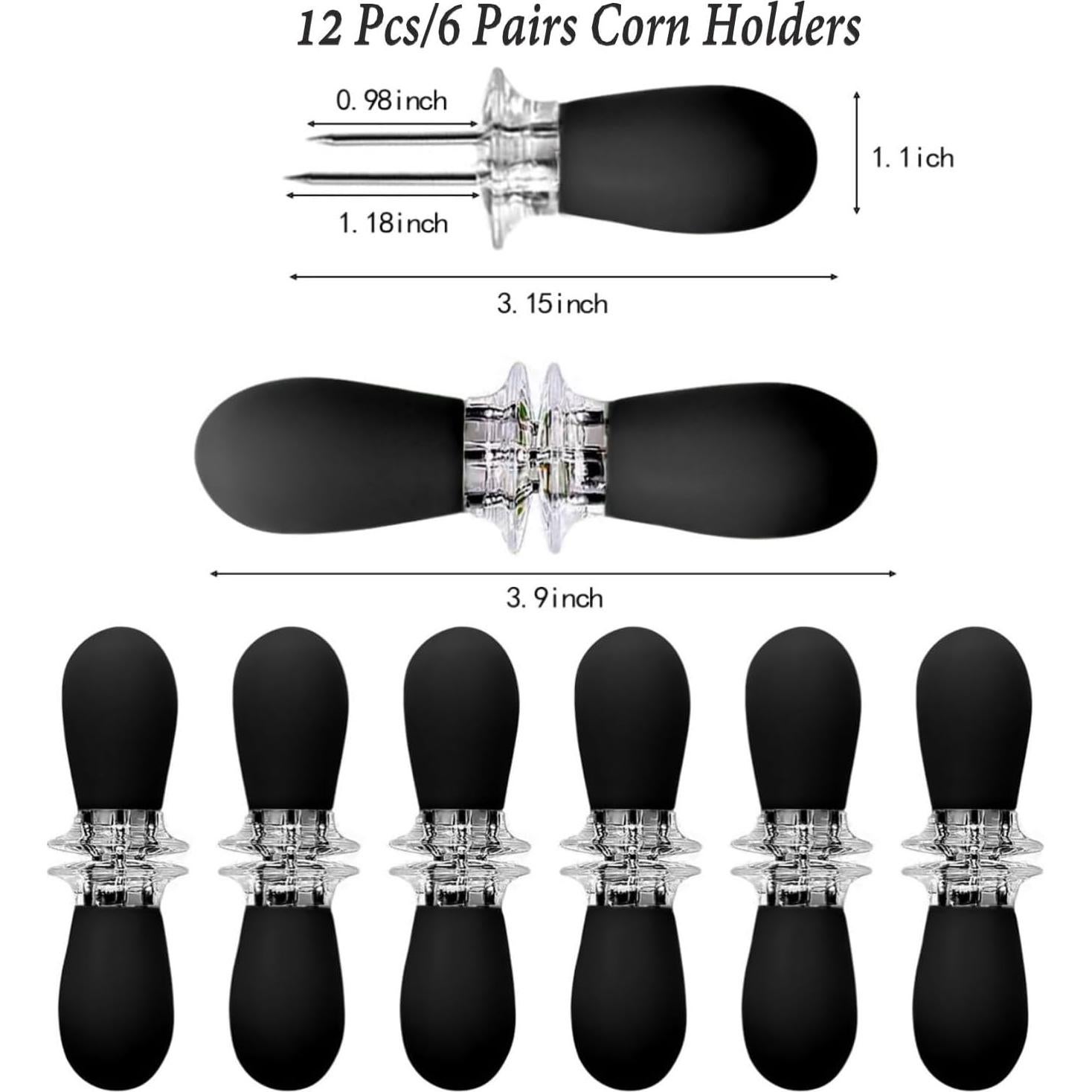 Juego de 12 Sujetadores de Maíz Cinlitek - Acero Inoxidable