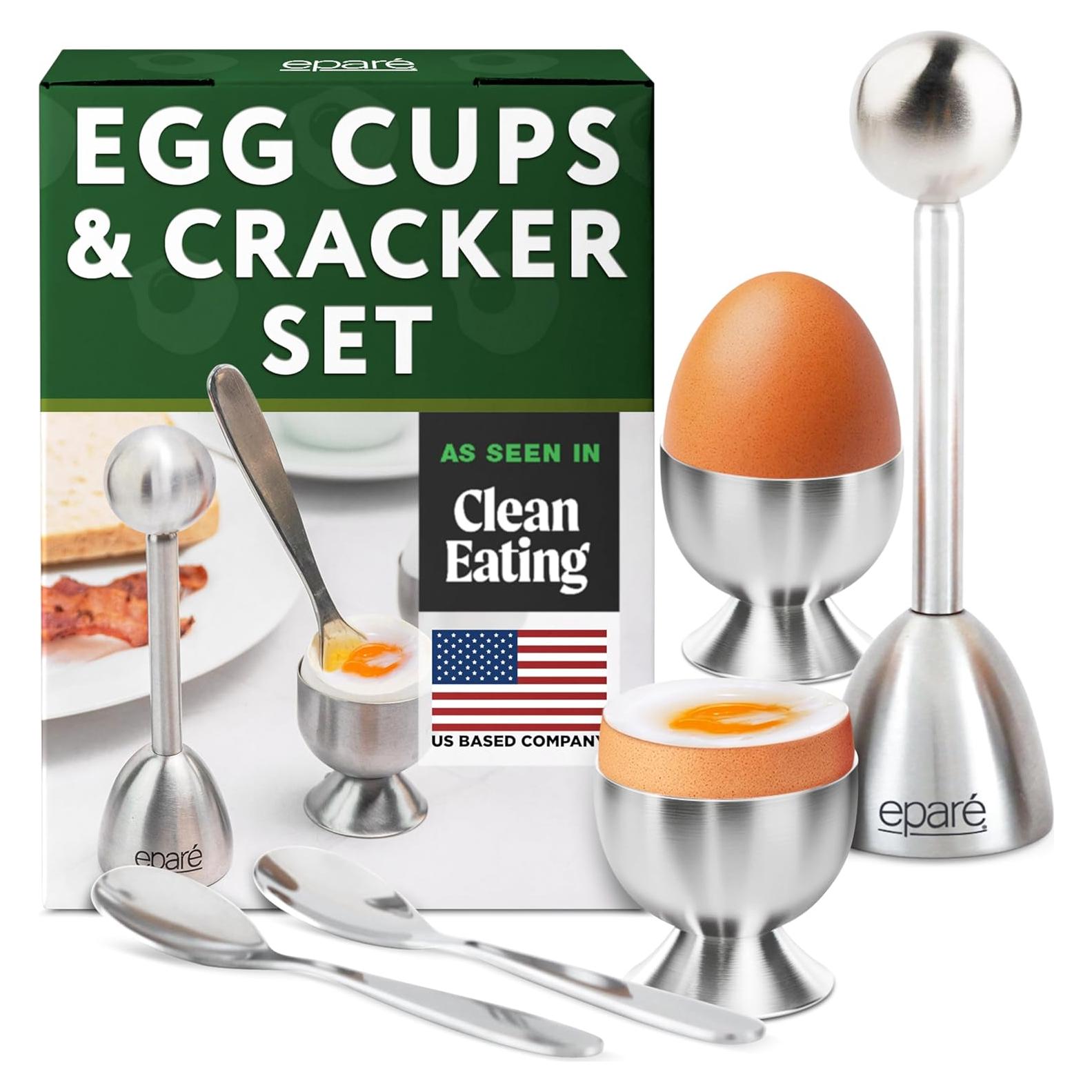 Juego de Tazas y Cortador de Huevos Eparé - Acero Inoxidable