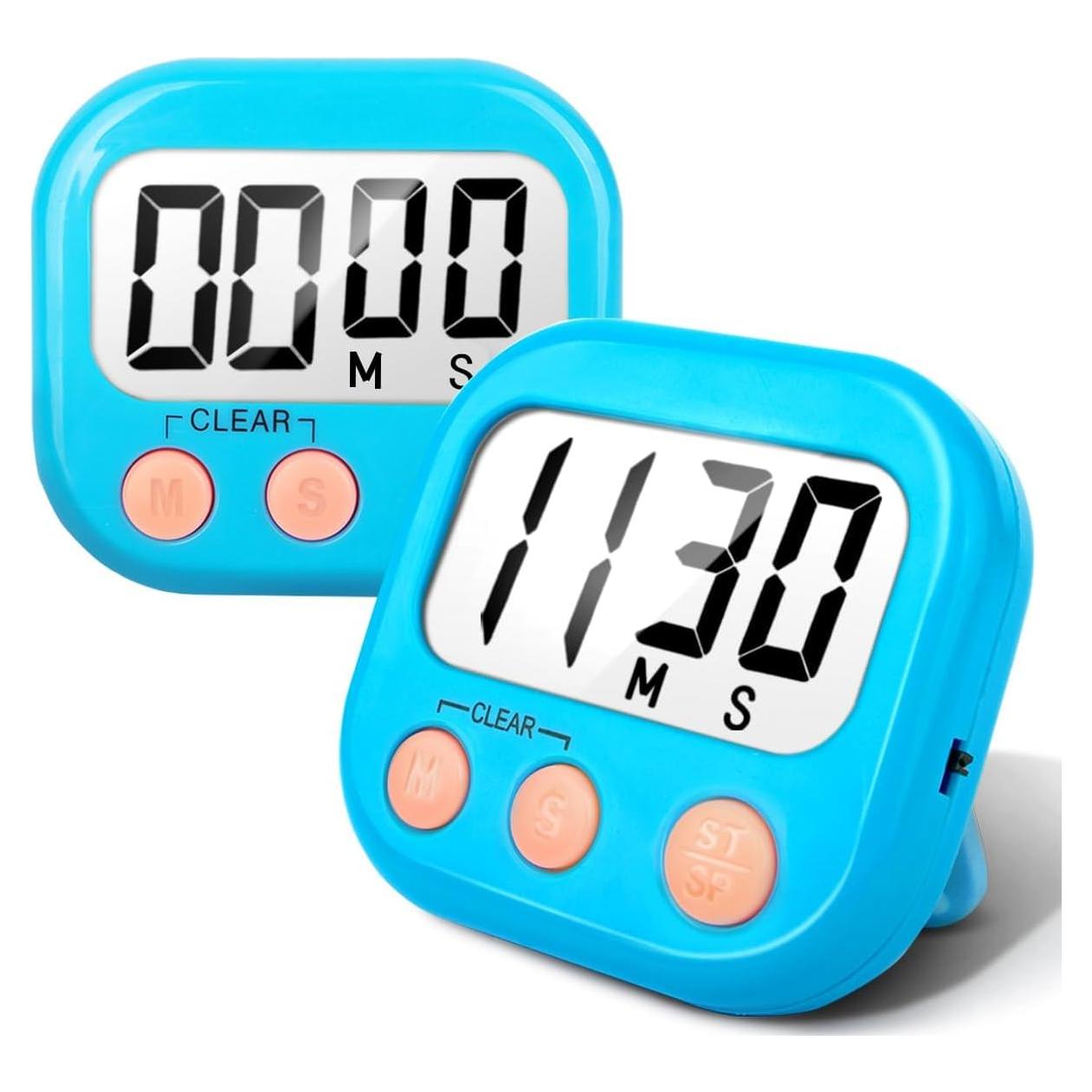 Paquete de 2 Temporizadores Digitales de Cocina AOUCE Azul