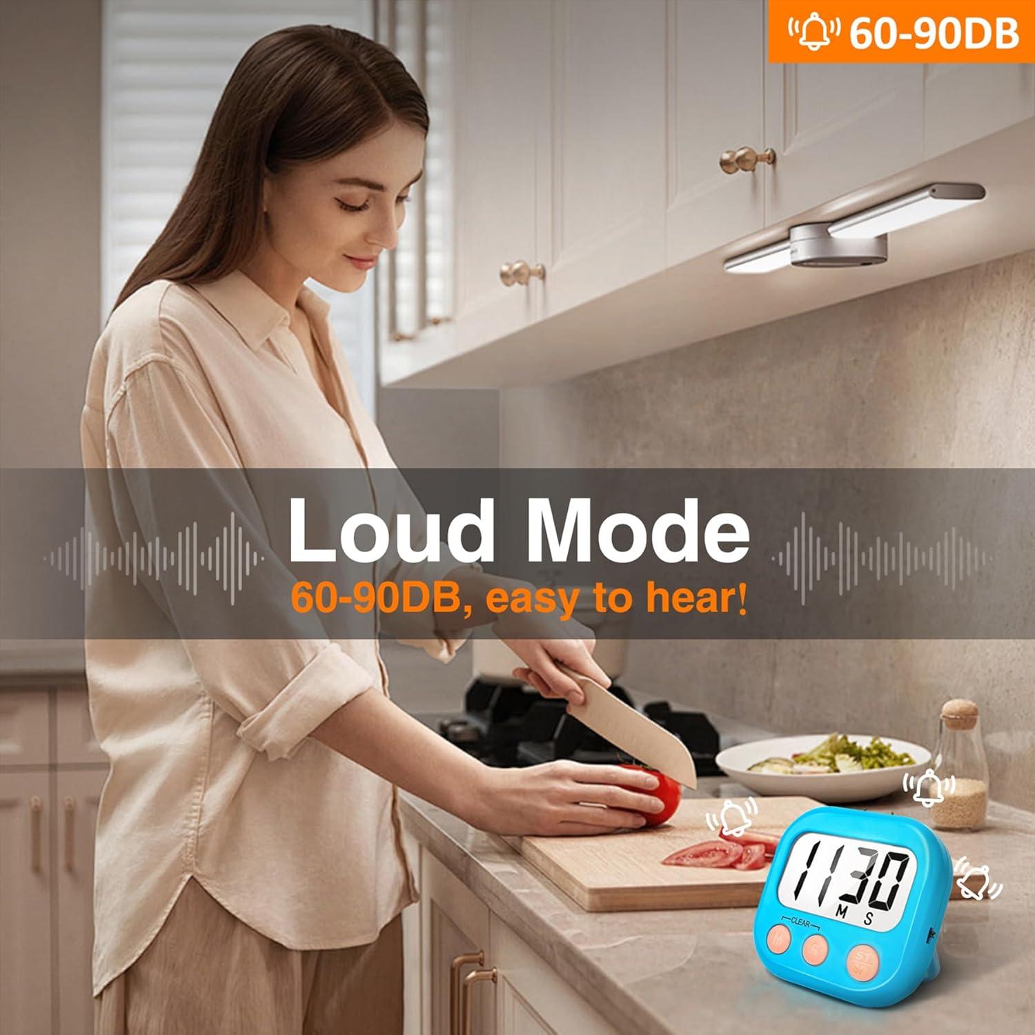 Paquete de 2 Temporizadores Digitales de Cocina AOUCE Azul