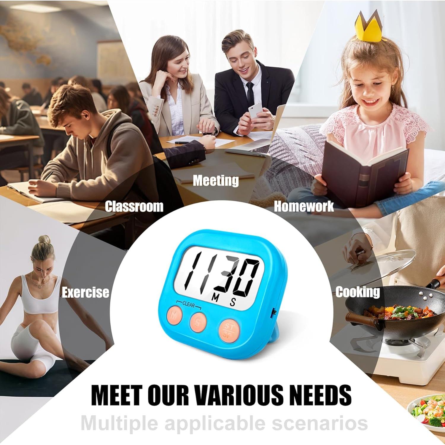 Paquete de 2 Temporizadores Digitales de Cocina AOUCE Azul