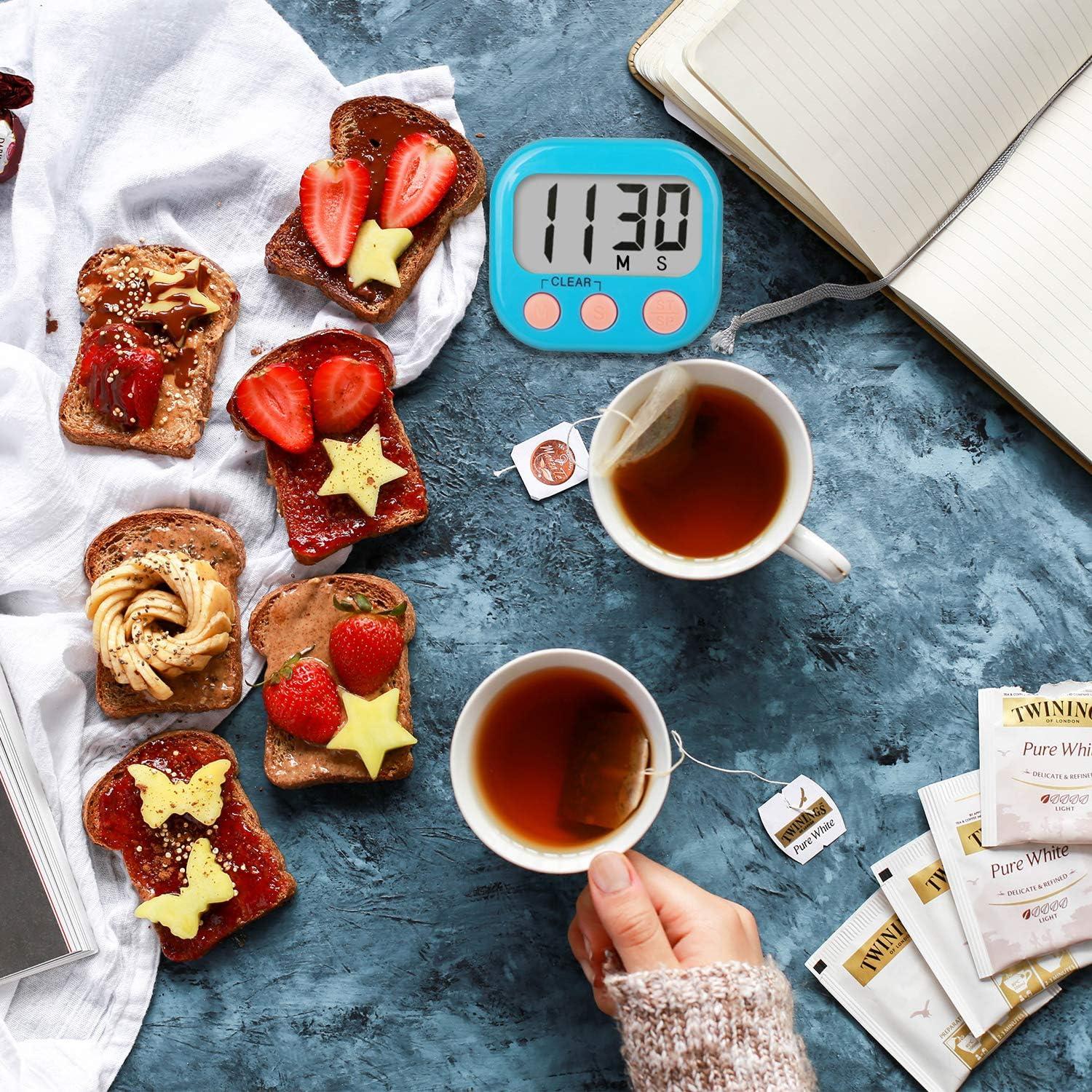 Paquete de 2 Temporizadores Digitales de Cocina AOUCE Azul