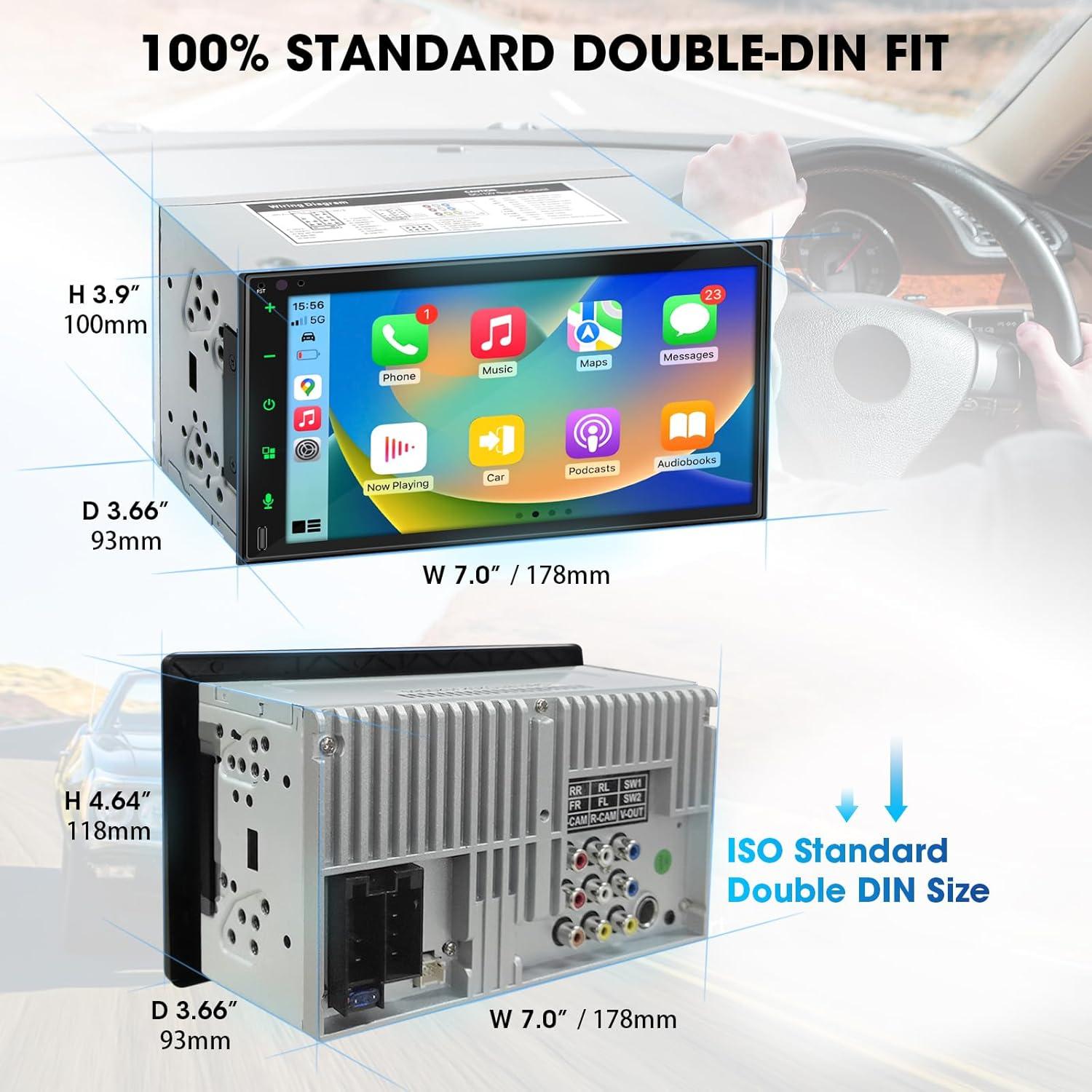 Estéreo Doble Din Stiflix 7" Bluetooth CarPlay Android Auto