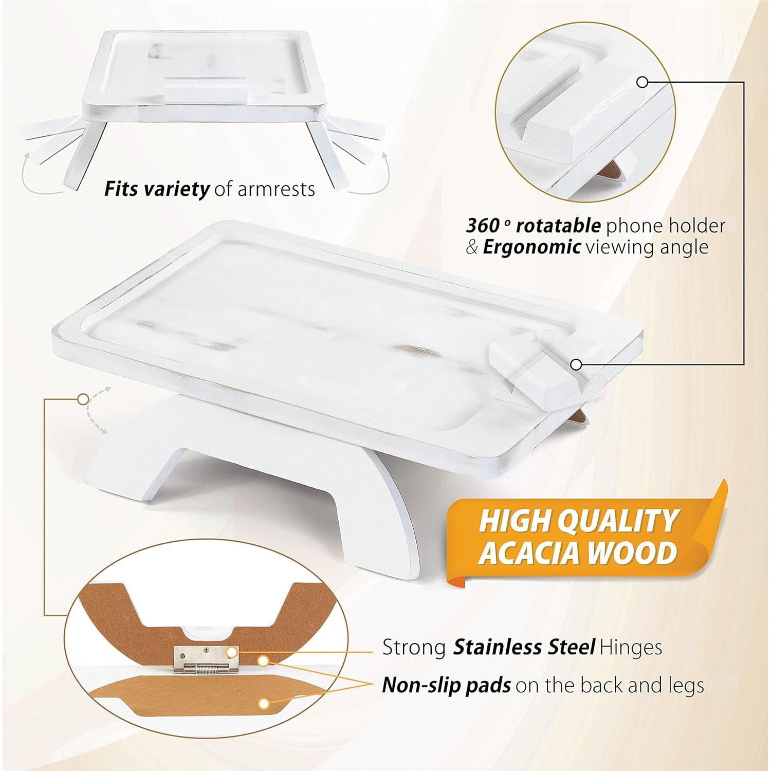 Bandeja para Reposabrazos de Sofá BLUEWEST - Madera Acacia 38.86cm