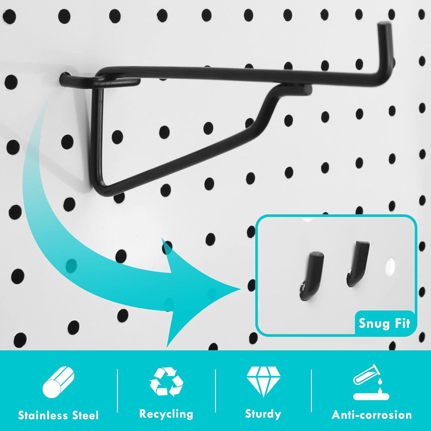 Ganchos de Metal para Panel Perforado LIGHT DUST 20 cm - 8 Piezas