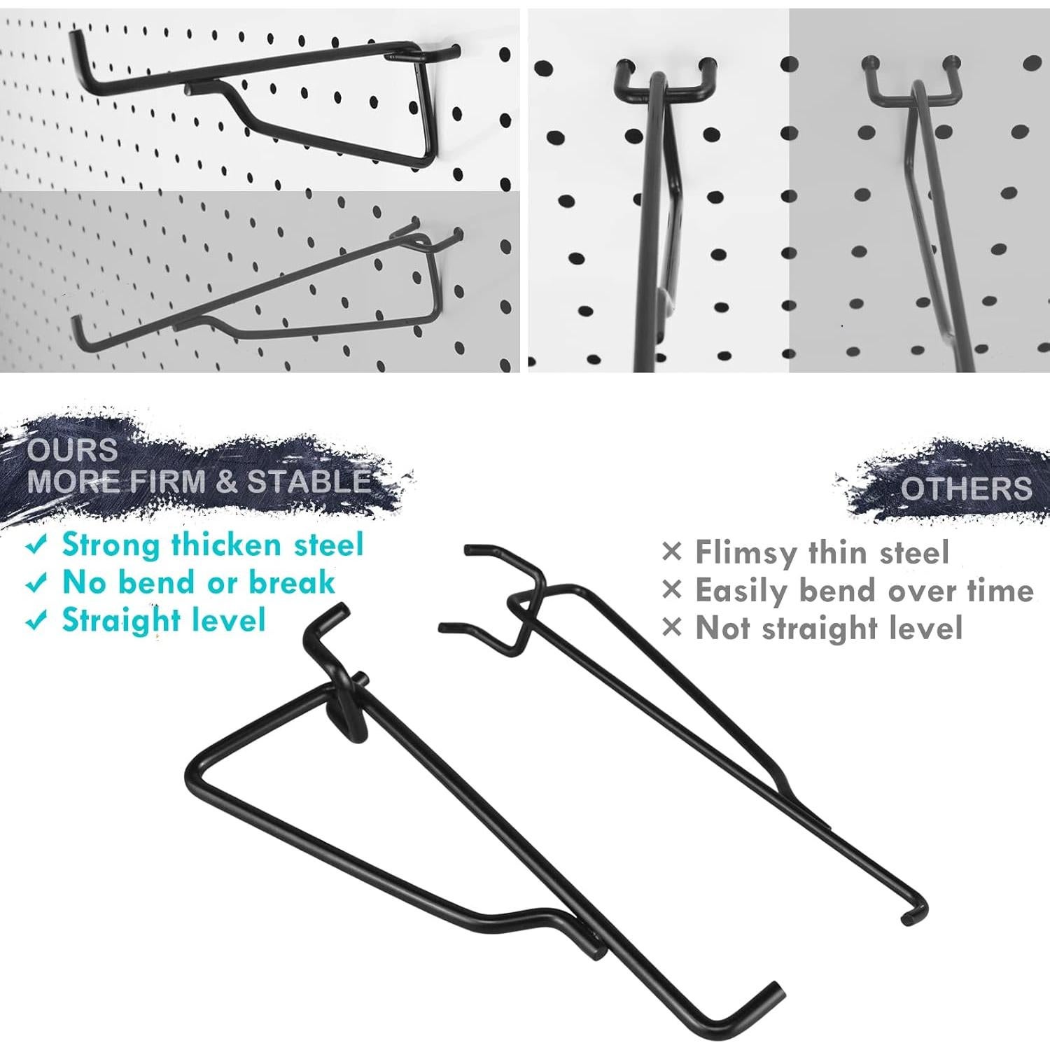 Ganchos de Metal para Panel Perforado LIGHT DUST 20 cm - 8 Piezas