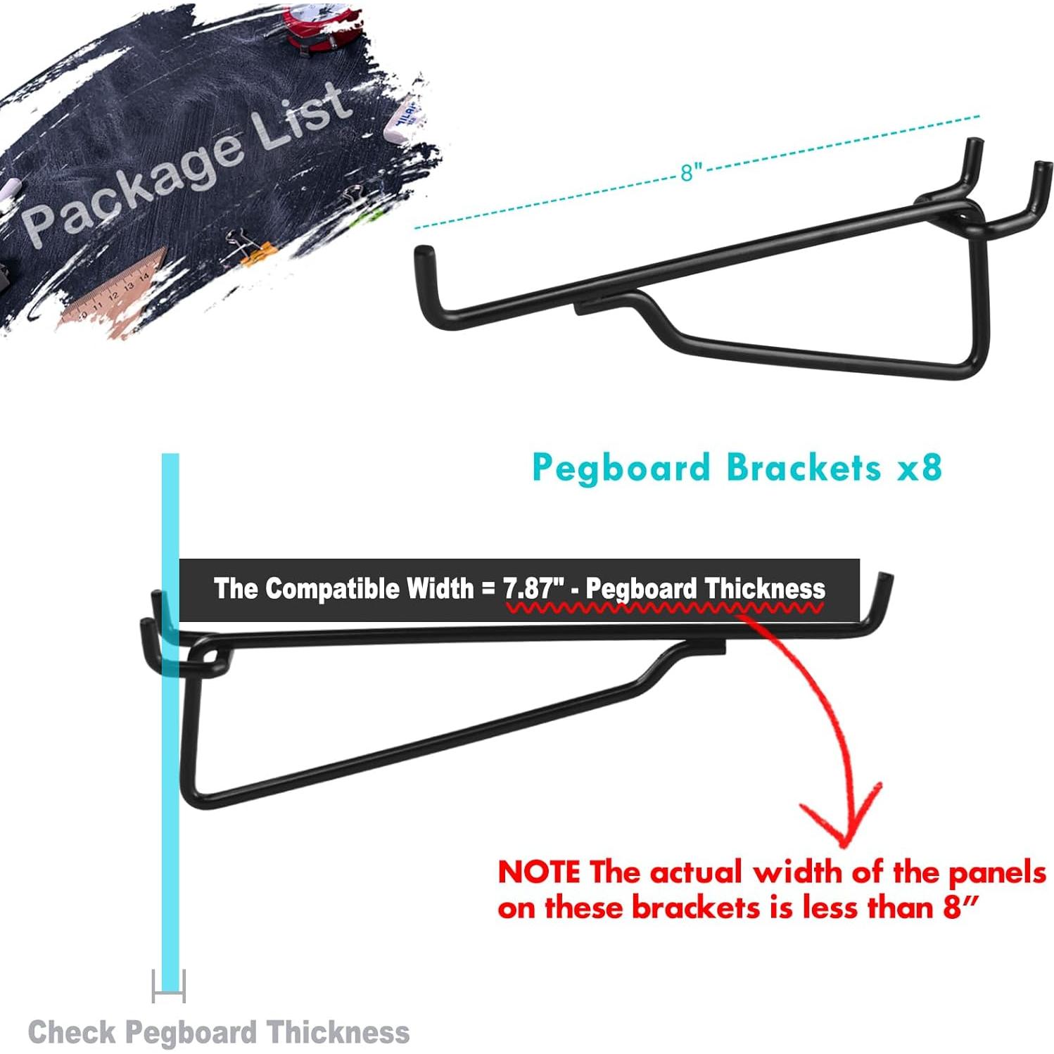 Ganchos de Metal para Panel Perforado LIGHT DUST 20 cm - 8 Piezas