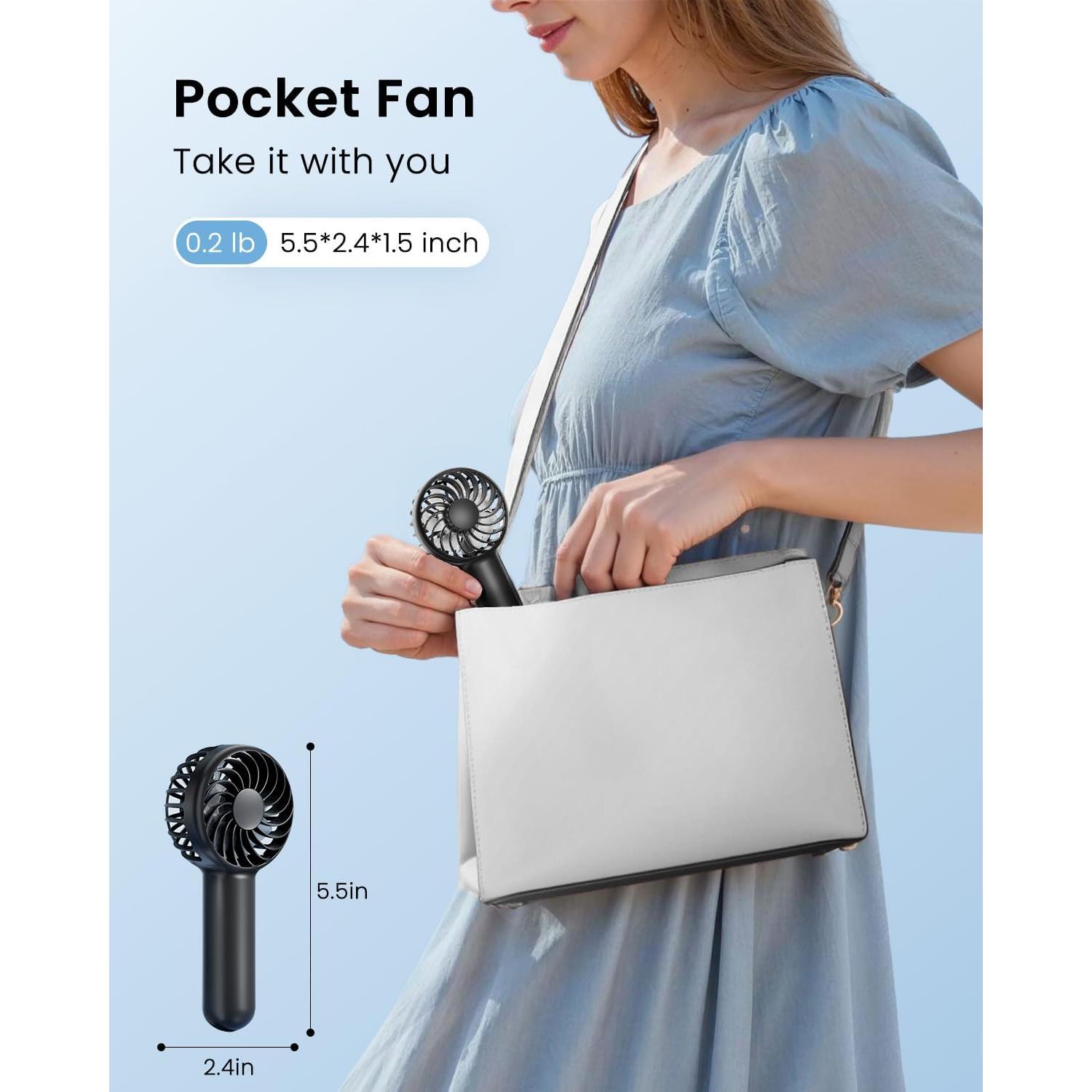 Ventilador Portátil Gaiatop Mini Mano 3 Velocidades Negro