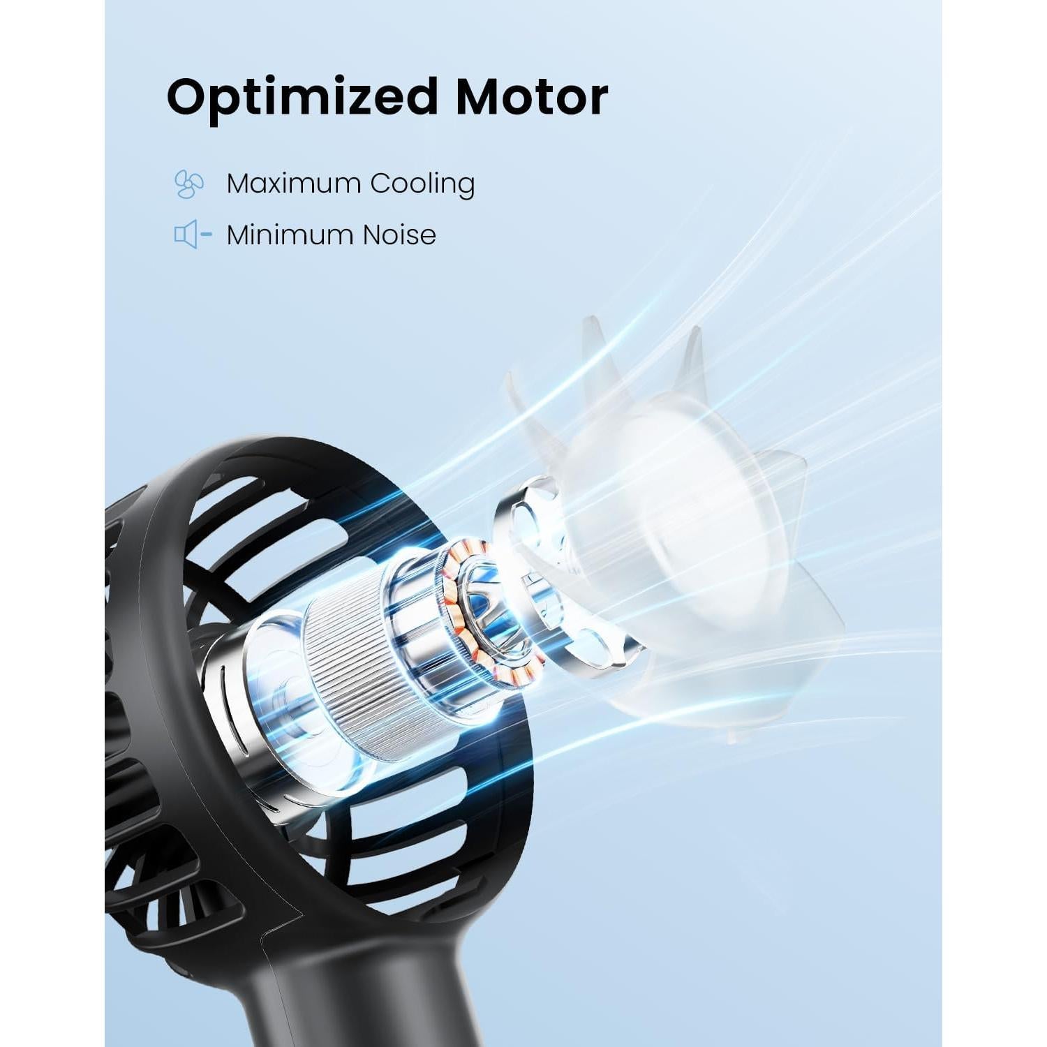 Ventilador Portátil Gaiatop Mini Mano 3 Velocidades Negro