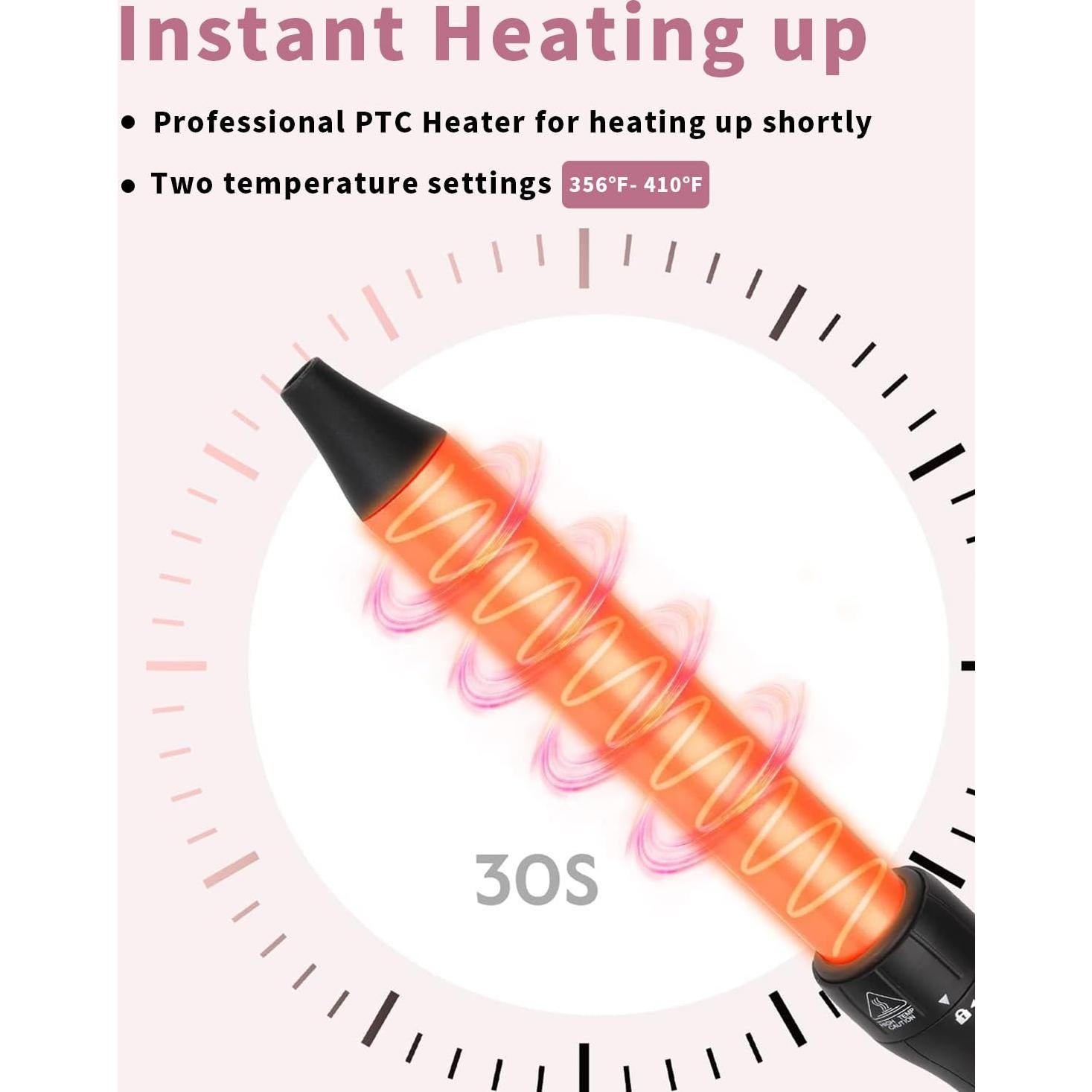 Plancha de Rizar 6 en 1 Karrong con 3 Barriles Intercambiables