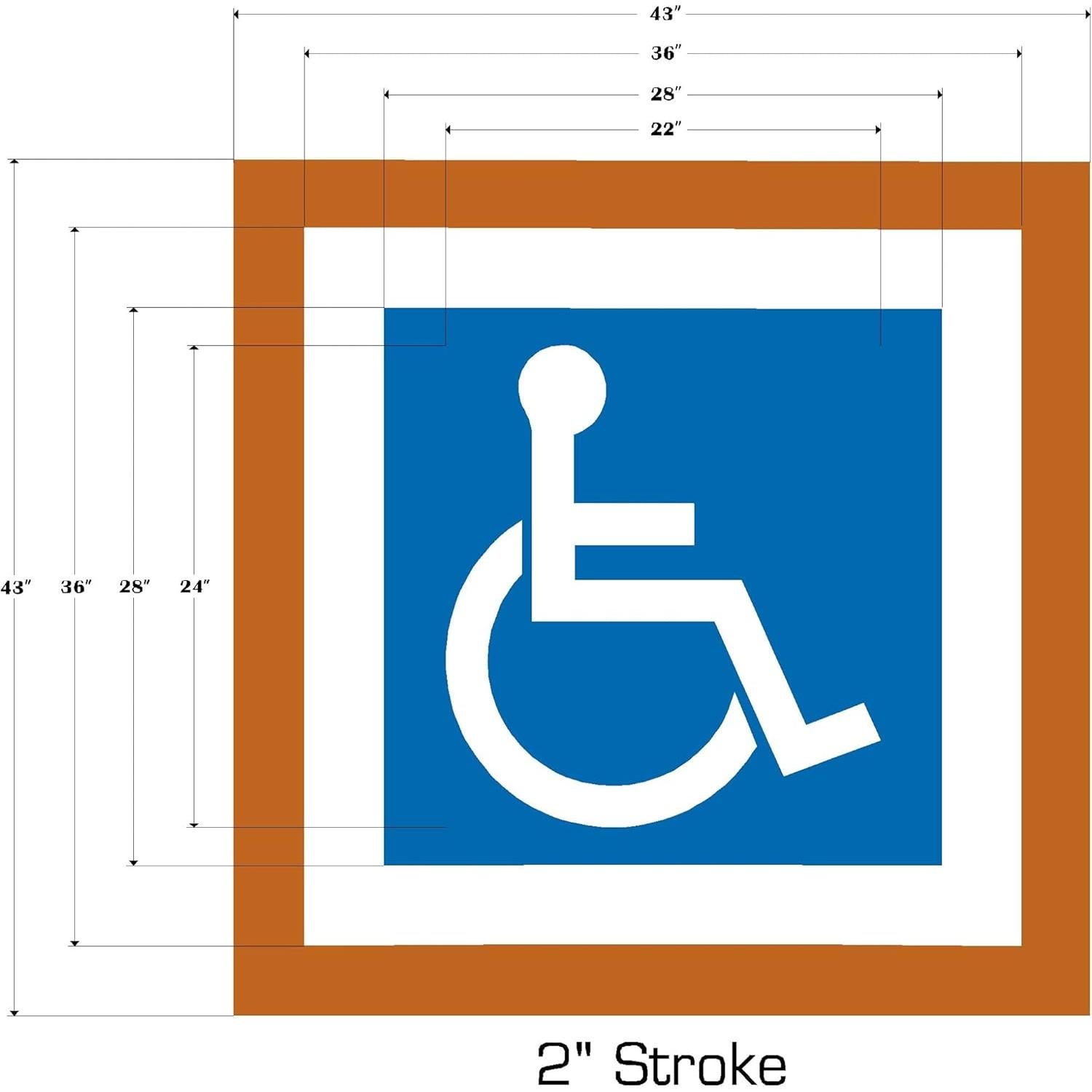 Plantilla de Estacionamiento PNR 24" para Discapacidad - Juego de 3 Piezas