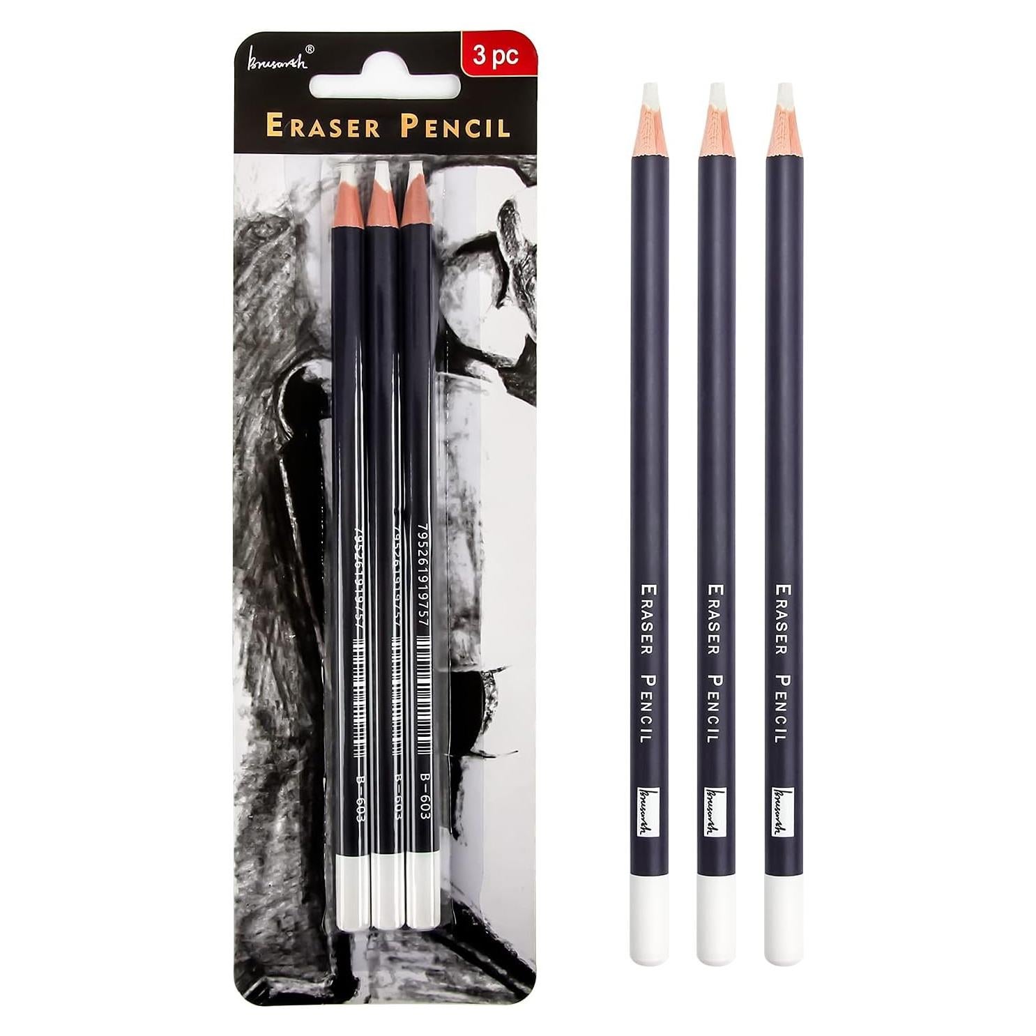 Juego de 3 Gomas de Borrar Brusarth - Detalle Fino para Dibujo