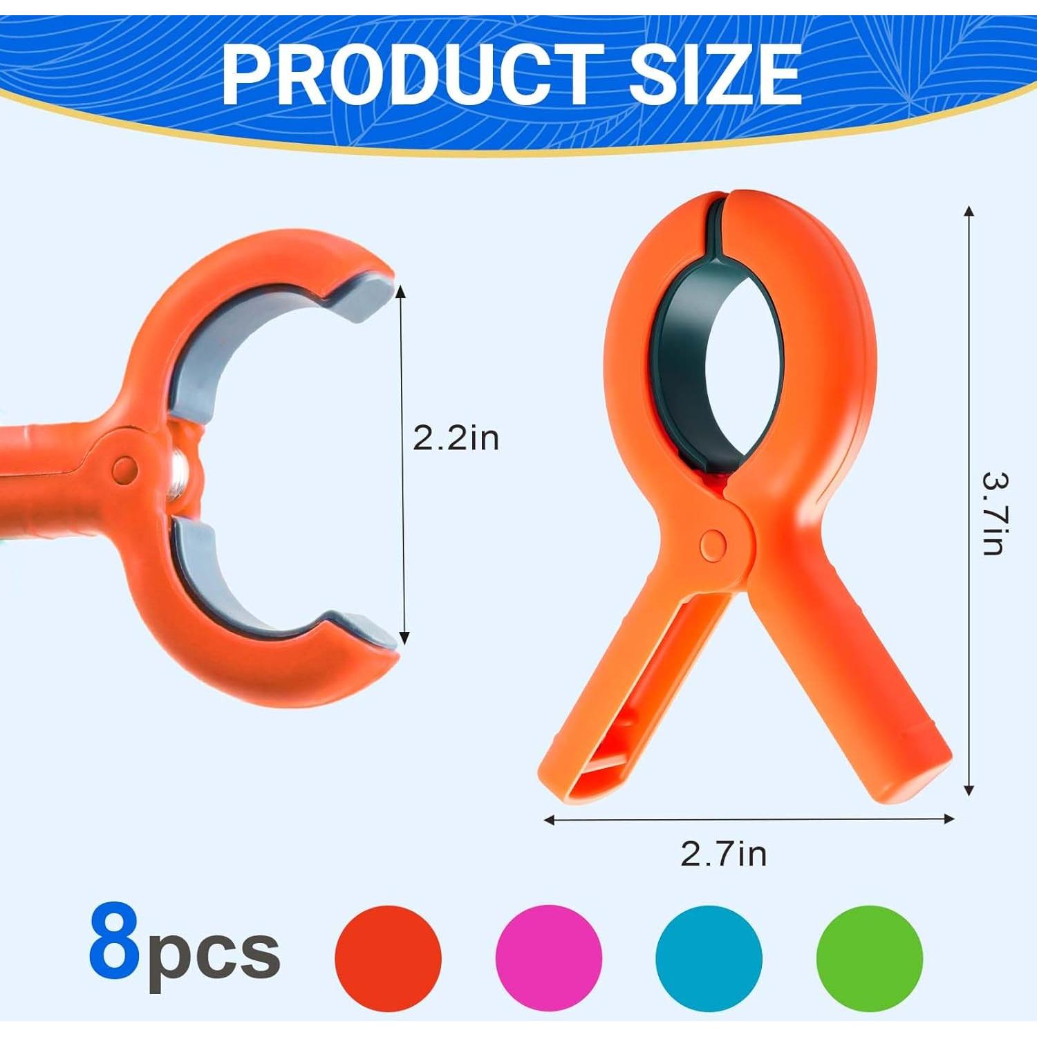 Pinzas para Toallas de Playa Dreecy 8 Pcs Jumbo Colores