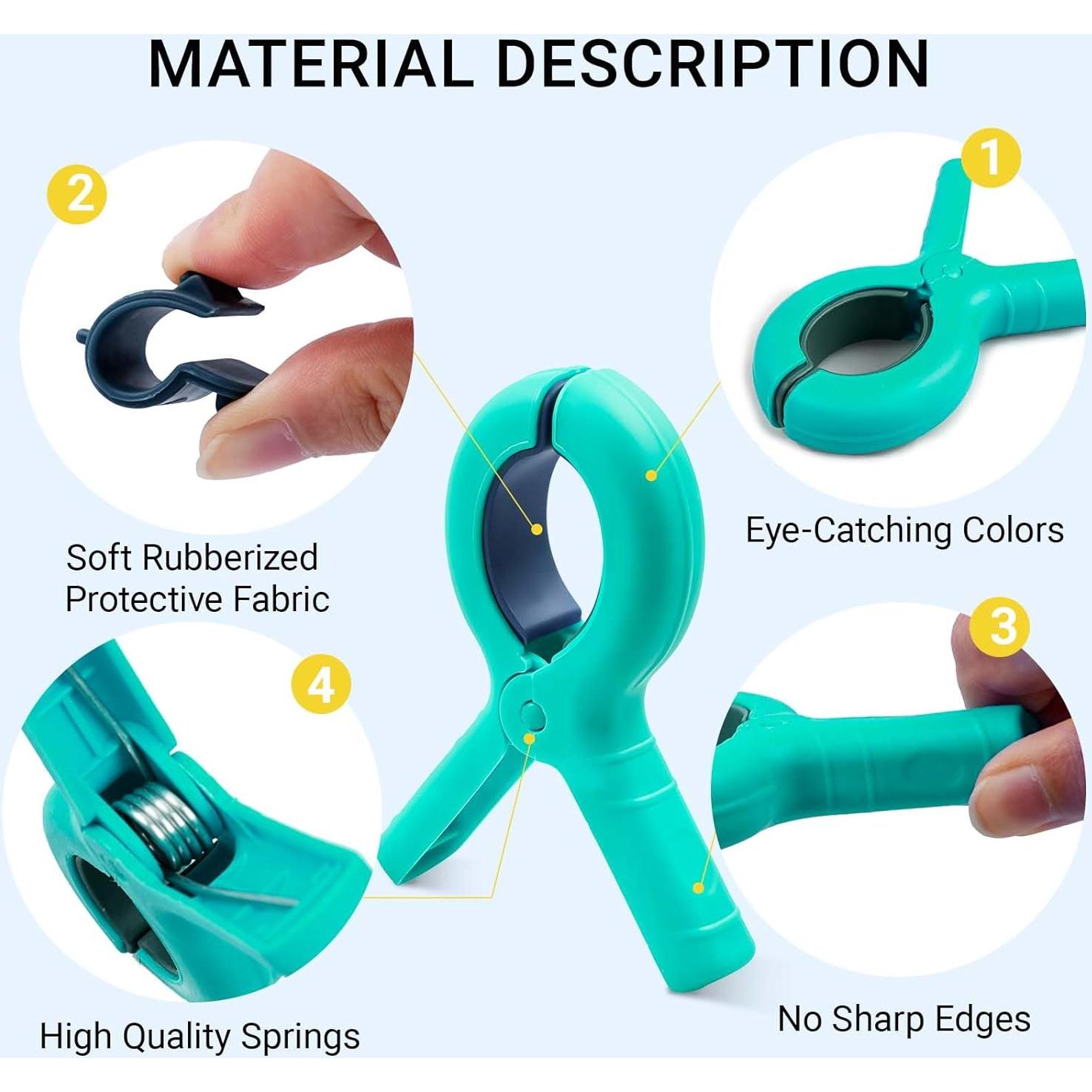 Pinzas para Toallas de Playa Dreecy 8 Pcs Jumbo Colores