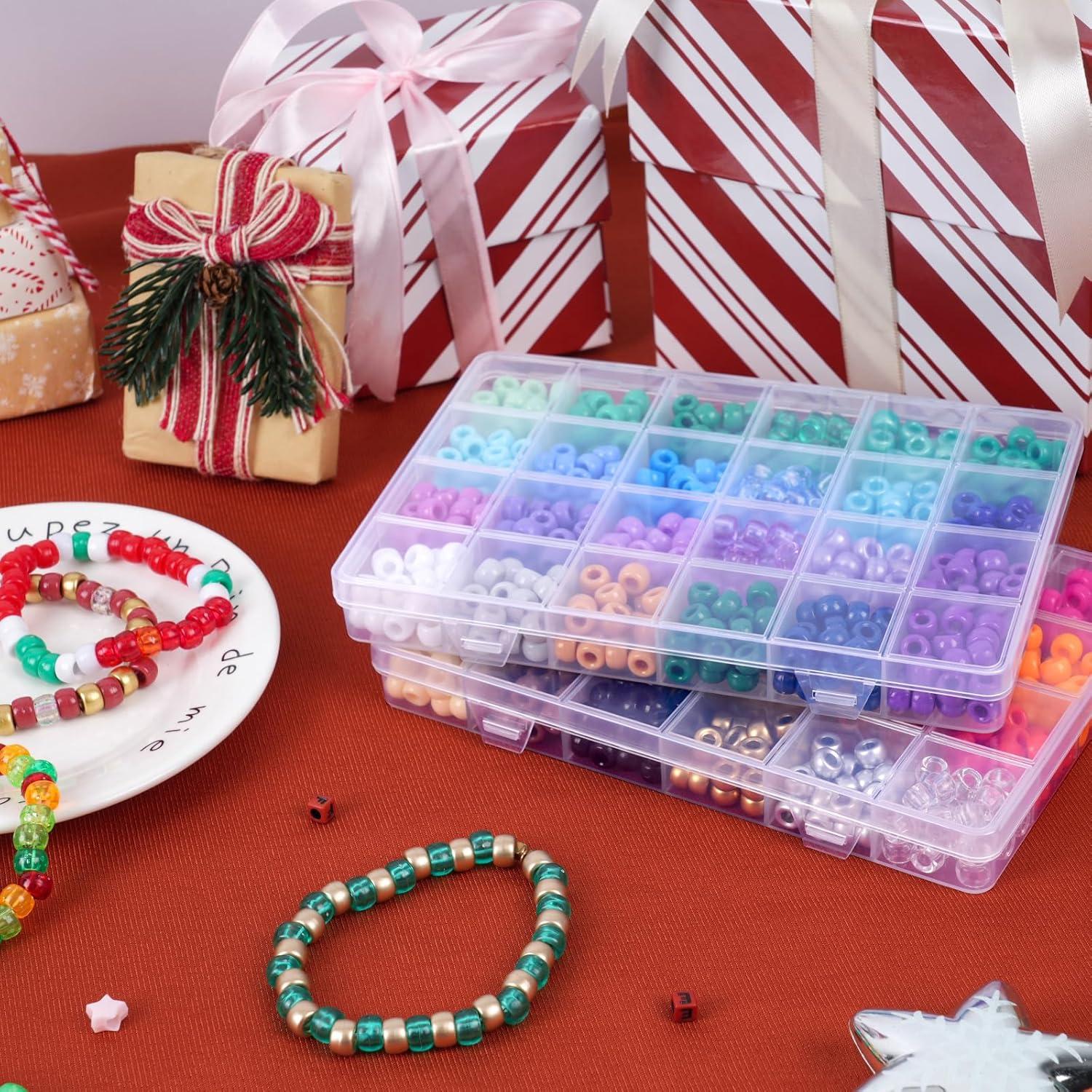 Kit de Pulseras QUEFE 1900 Piezas 48 Colores Acrílico