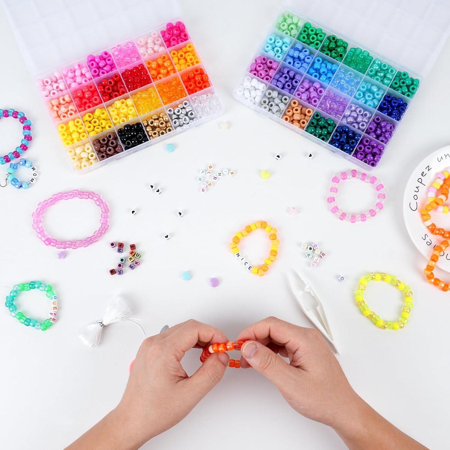 Kit de Pulseras QUEFE 1900 Piezas 48 Colores Acrílico