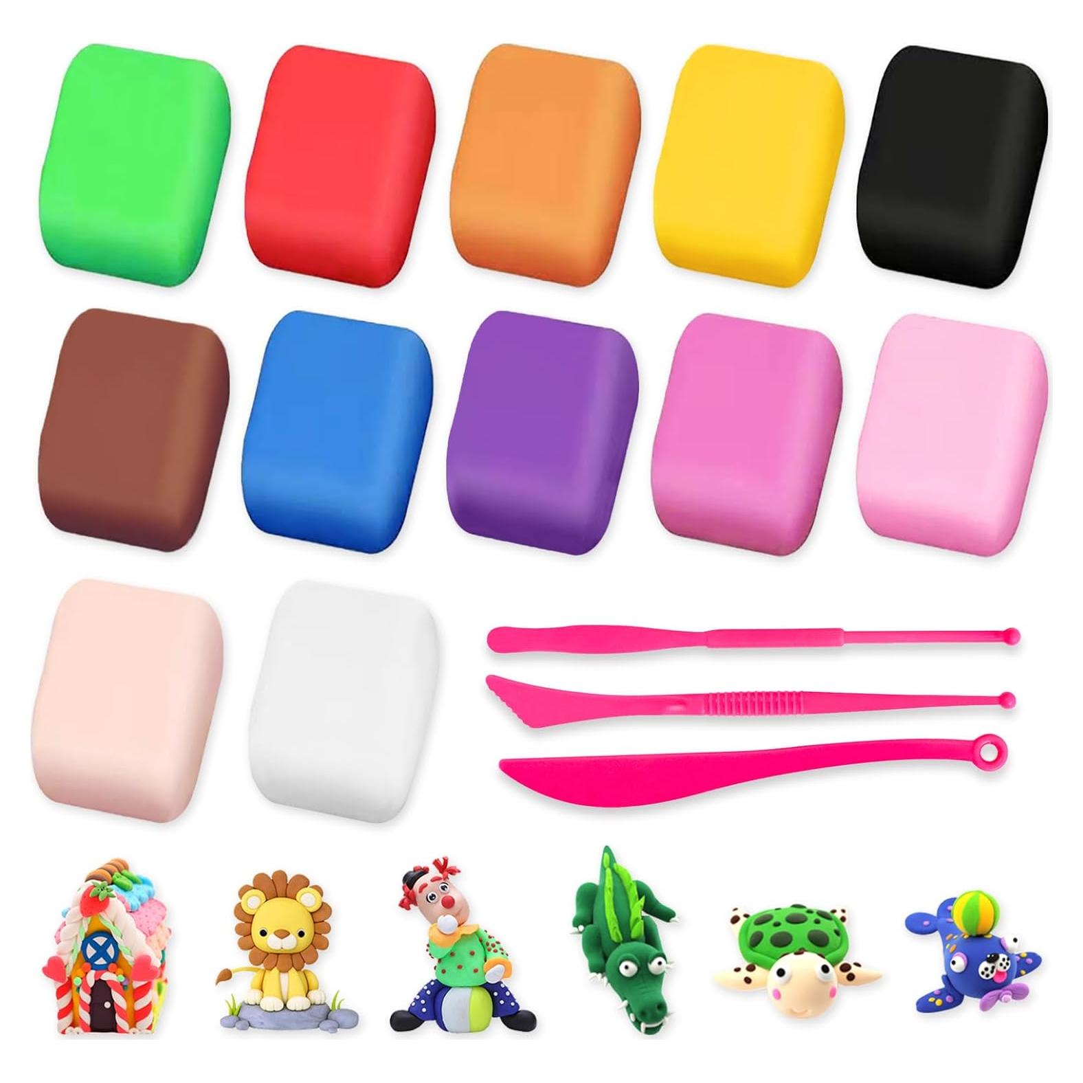 Kit de Arcilla Ultra Ligera Wolwefa - 12 Colores No Tóxica