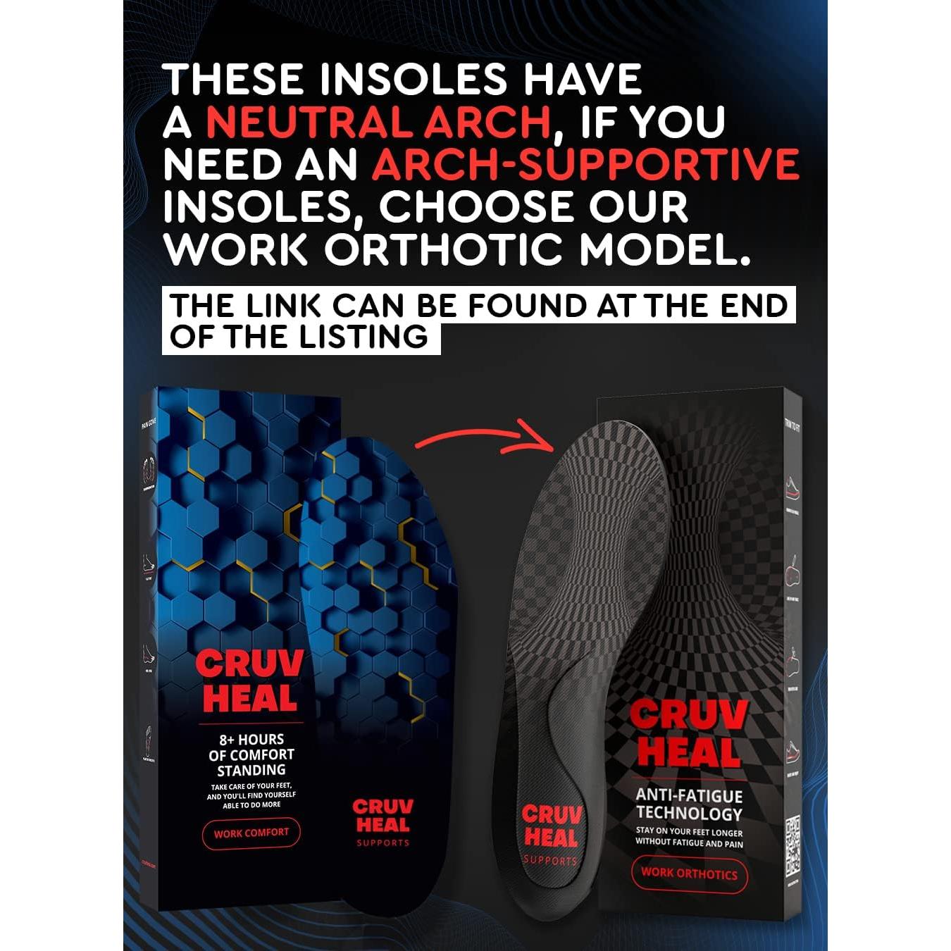 Plantillas Ortopédicas CRUVHEAL Antifatiga XXL - Arco Neutral