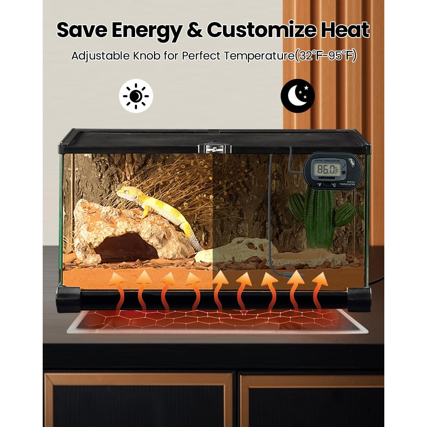 Estera Calefactora para Reptiles MQ 5W con Termómetro Digital