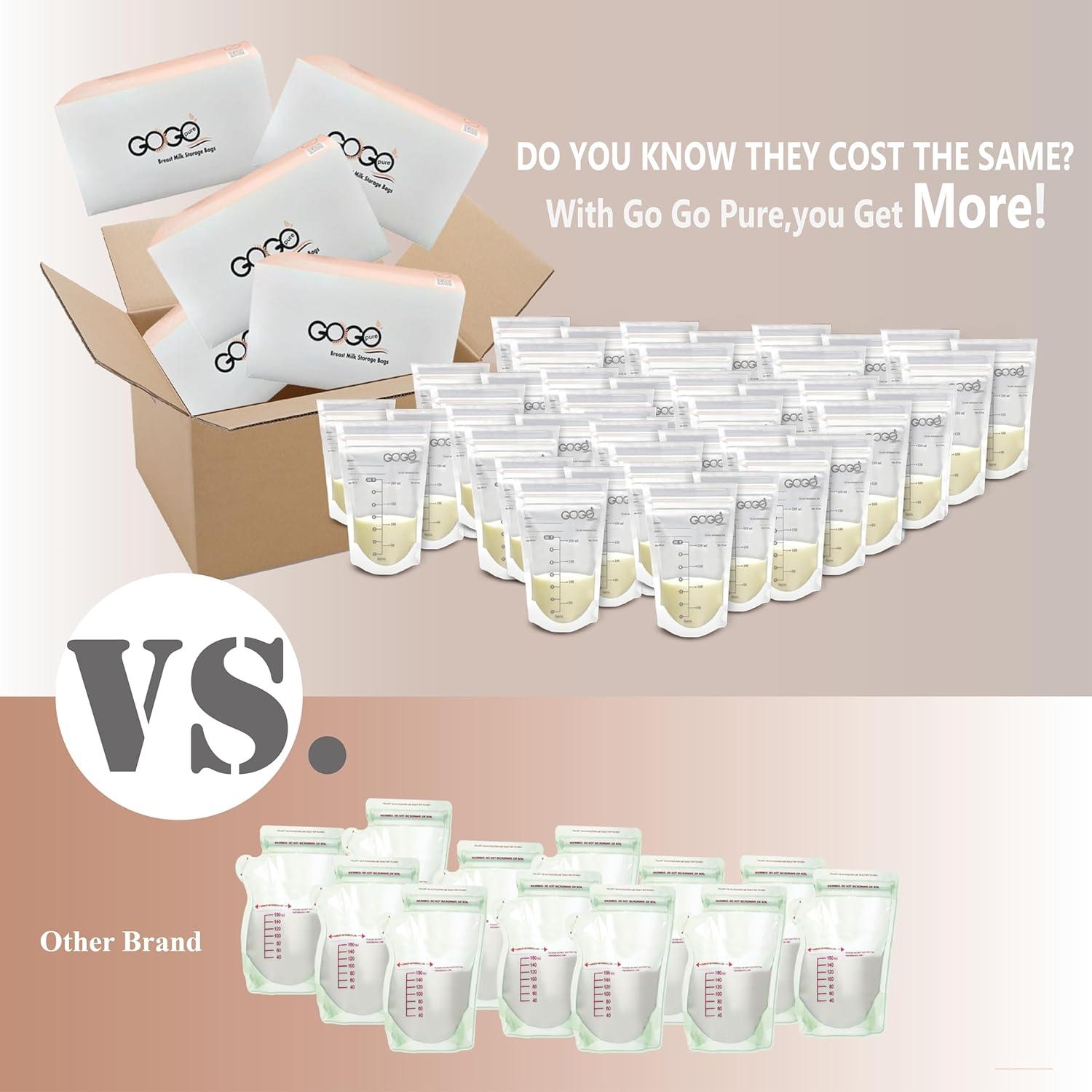 Bolsas de Almacenamiento de Leche Materna GOGO pure 300 Unidades 198.4 ml