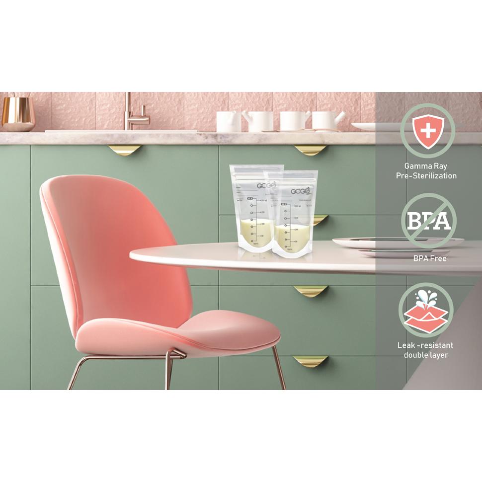 Bolsas de Almacenamiento de Leche Materna GOGO pure 300 Unidades 198.4 ml