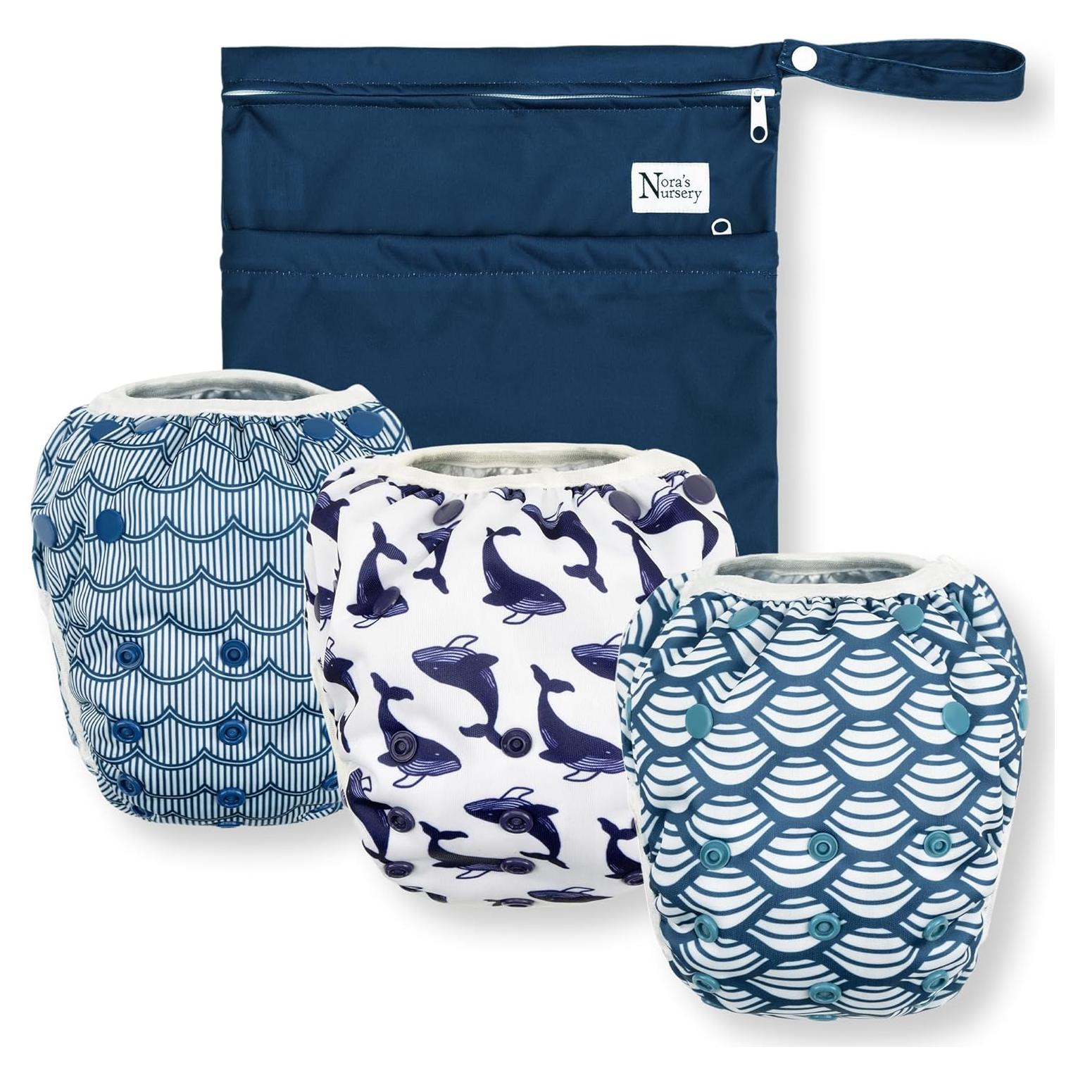Paquete de 3 Pañales de Natación Reutilizables Nora - Talla Única Ajustable