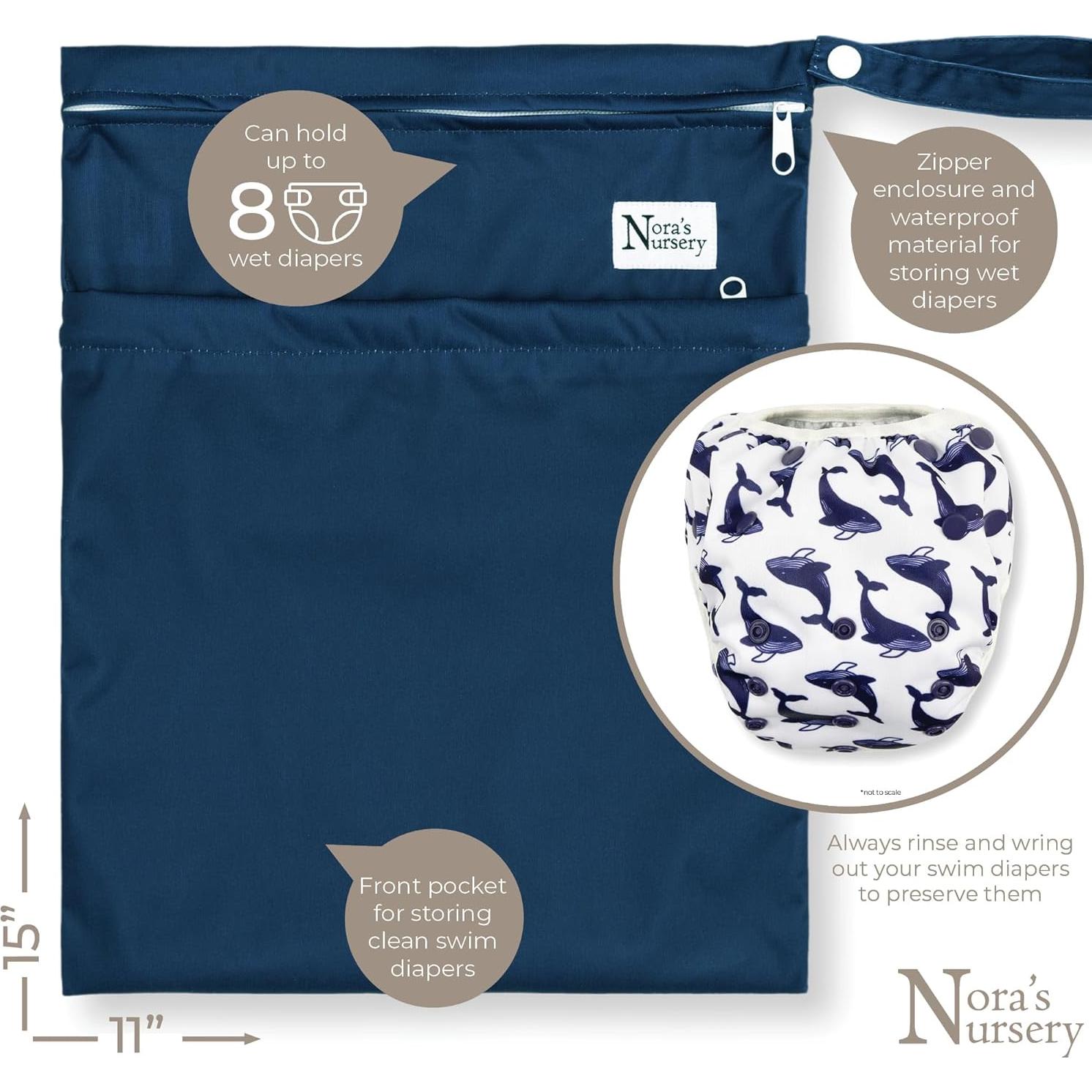 Paquete de 3 Pañales de Natación Reutilizables Nora - Talla Única Ajustable