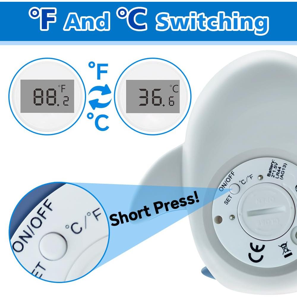 Termómetro de baño digital Miedecdel para bebés - Azul claro