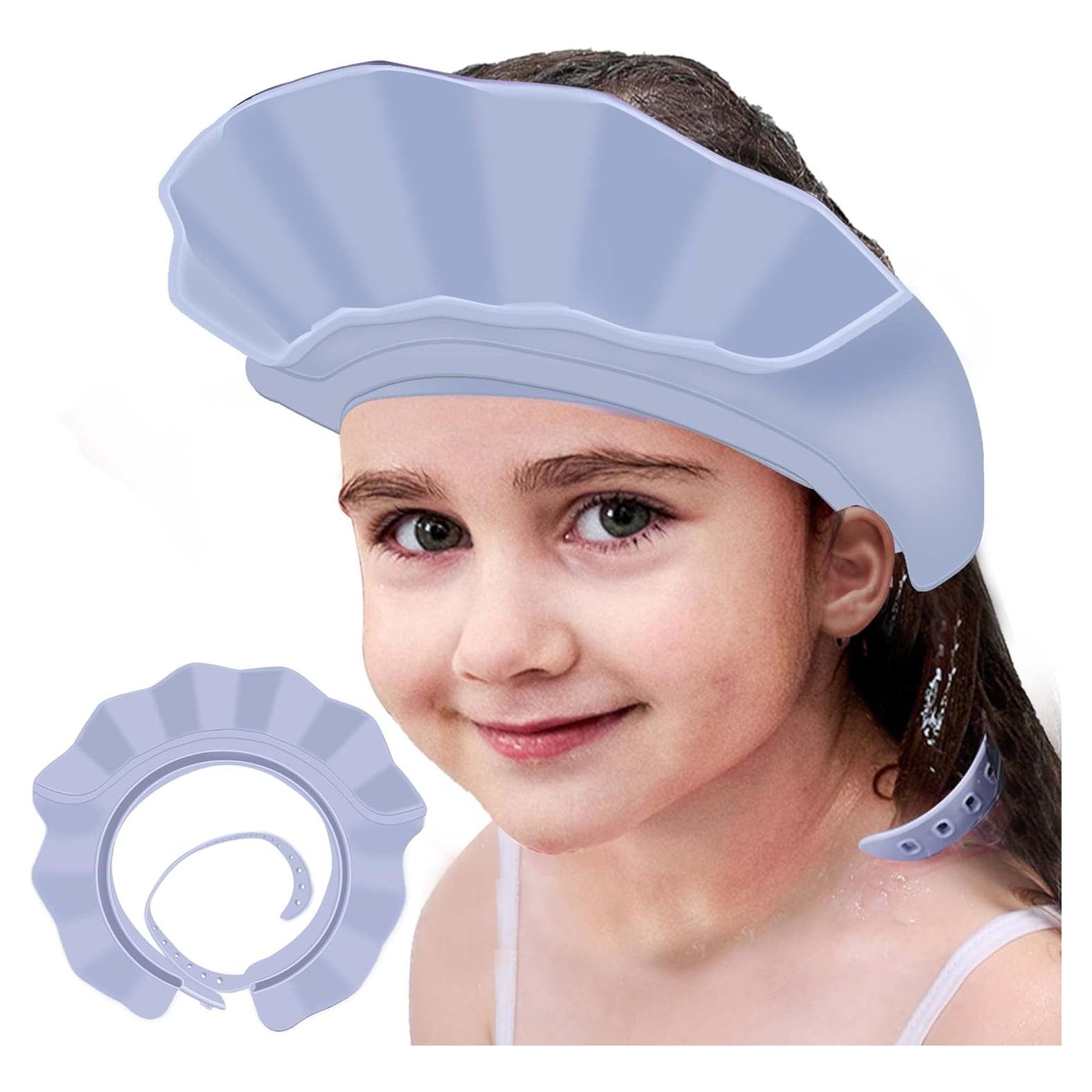 Gorro de Ducha para Bebés y Niños KOMIDK Azul Silicona Ajustable
