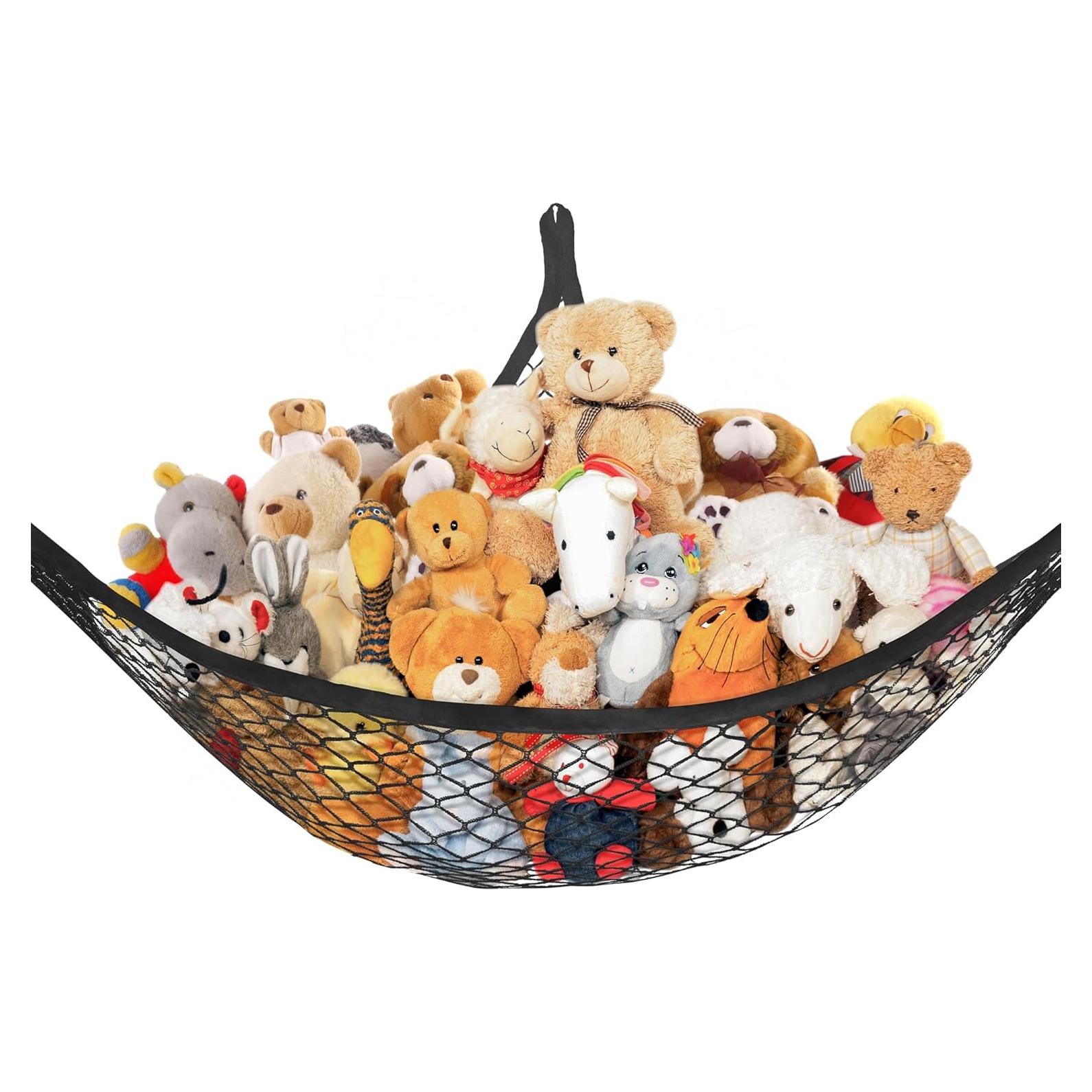 Hamaca de Red para Peluches Lazebox 182.88x127cm Negra